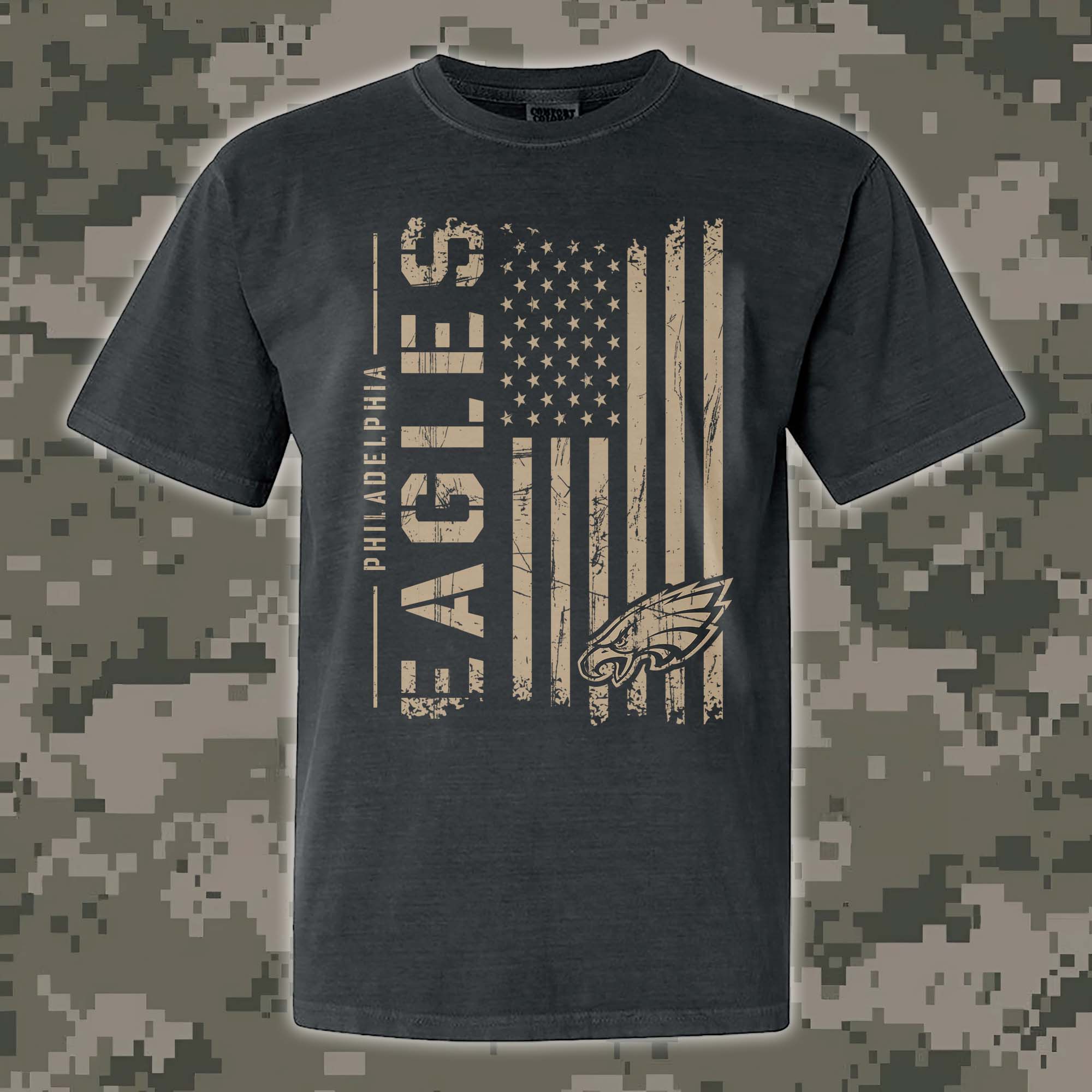 Philadelphia Eagles T-shirt Colosseum OHT Military Appreciation Flag PT68209