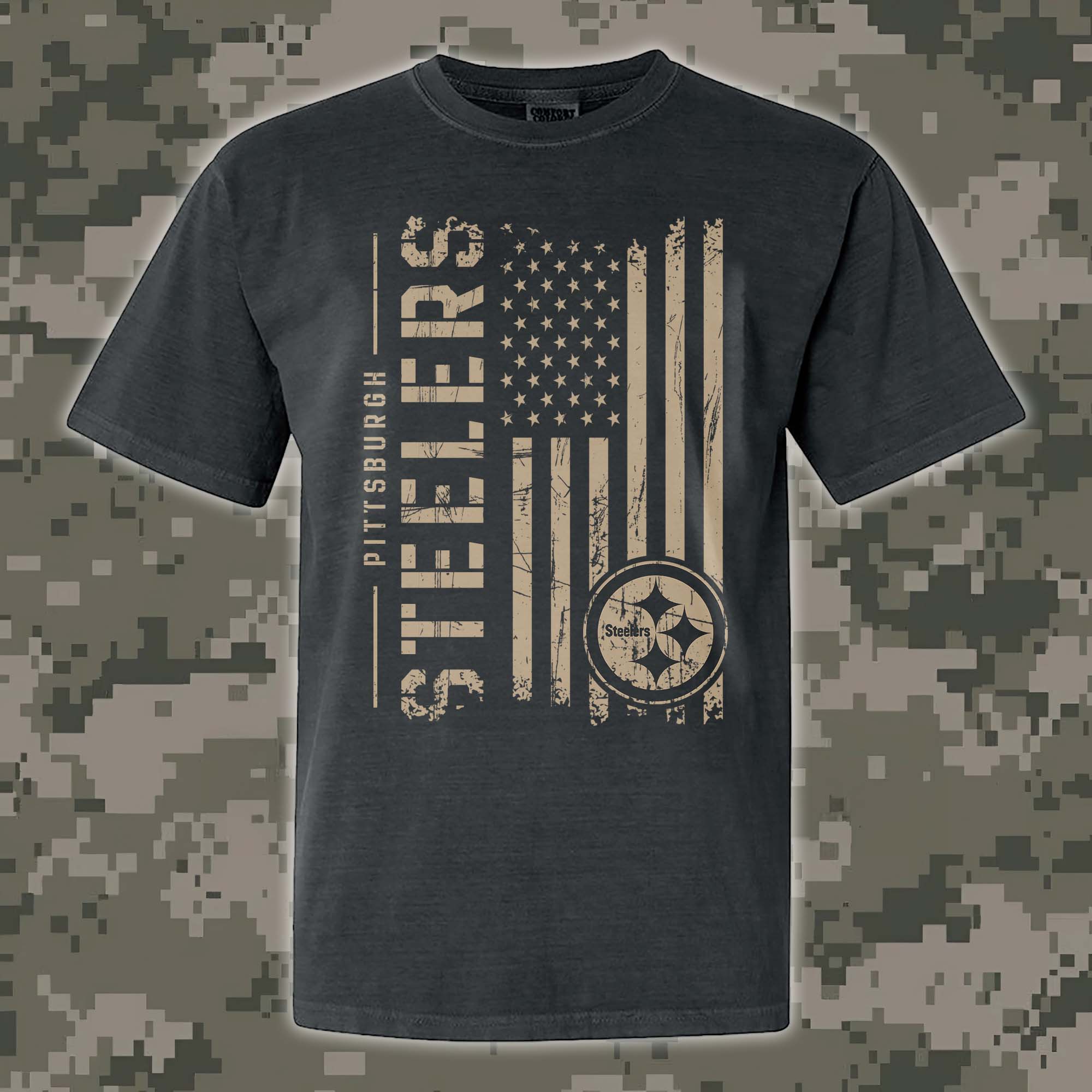 Pittsburgh Steelers T-shirt Colosseum OHT Military Appreciation Flag PT68210