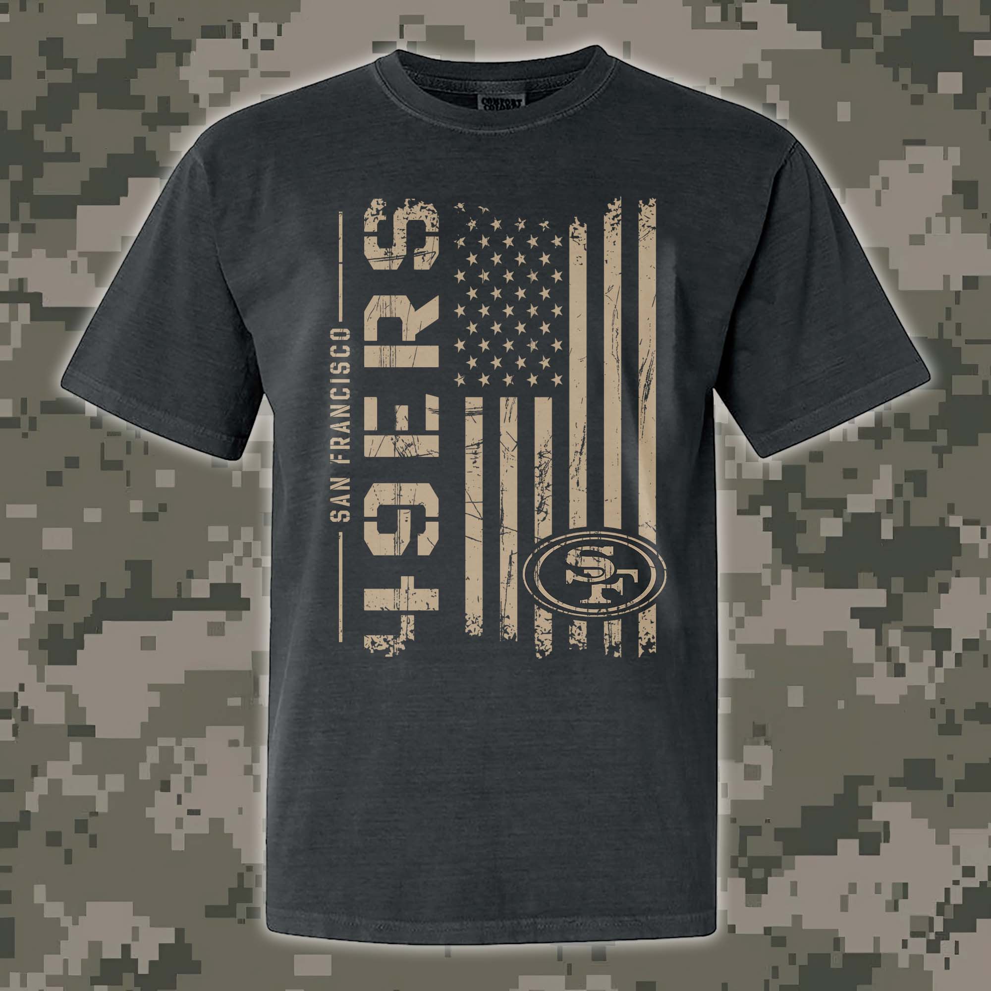 San Francisco 49ers T-shirt Colosseum OHT Military Appreciation Flag PT68211