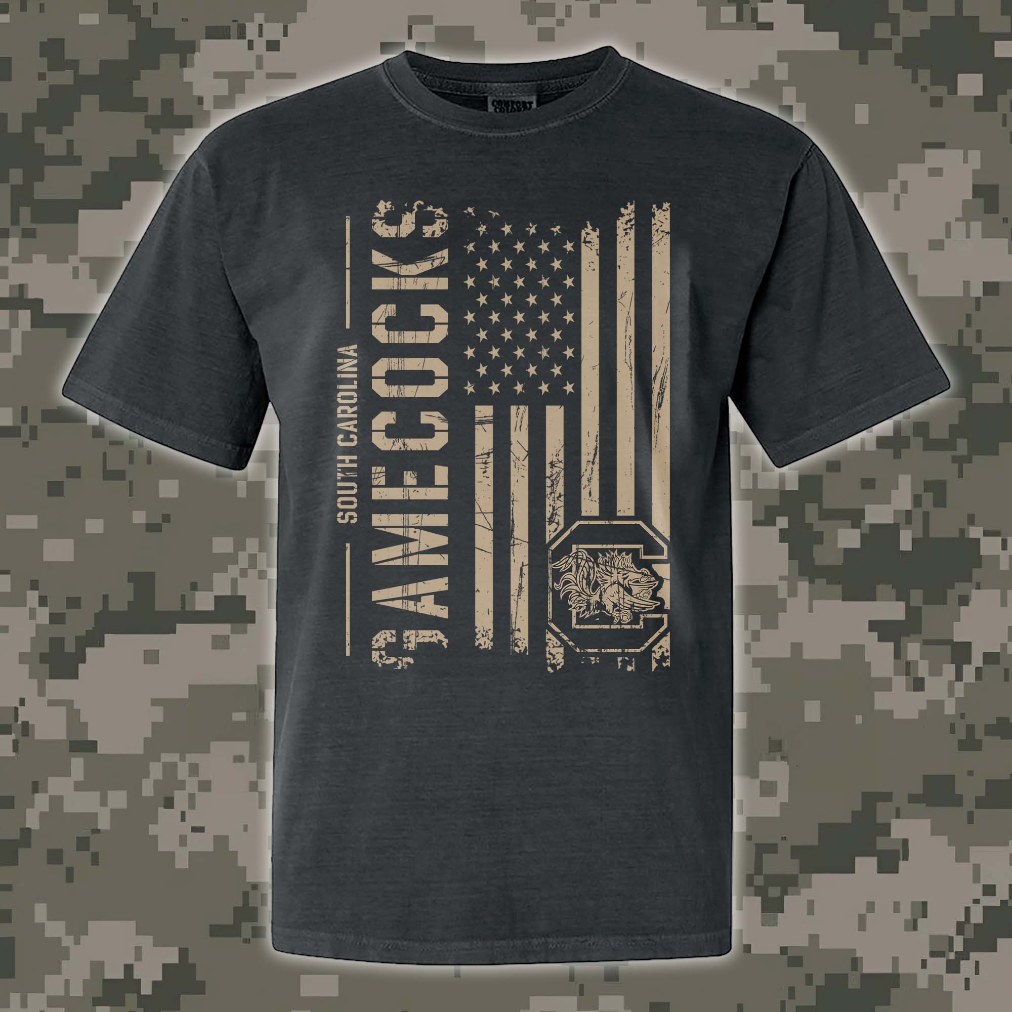 South Carolina Gamecocks T-shirt Colosseum OHT Military Appreciation Flag PT68178