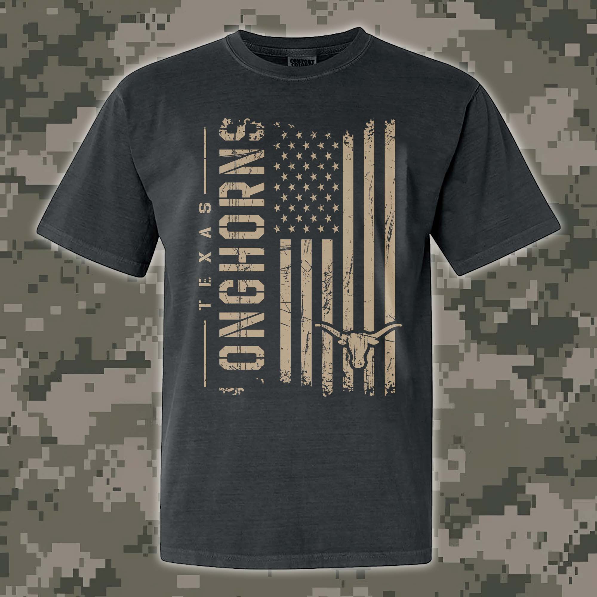 Texas Longhorns T-shirt Colosseum OHT Military Appreciation Flag PT68181