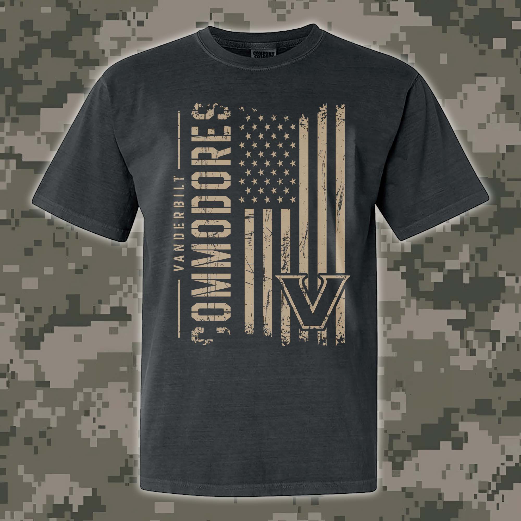 Vanderbilt Commodores T-shirt Colosseum OHT Military Appreciation Flag PT68182