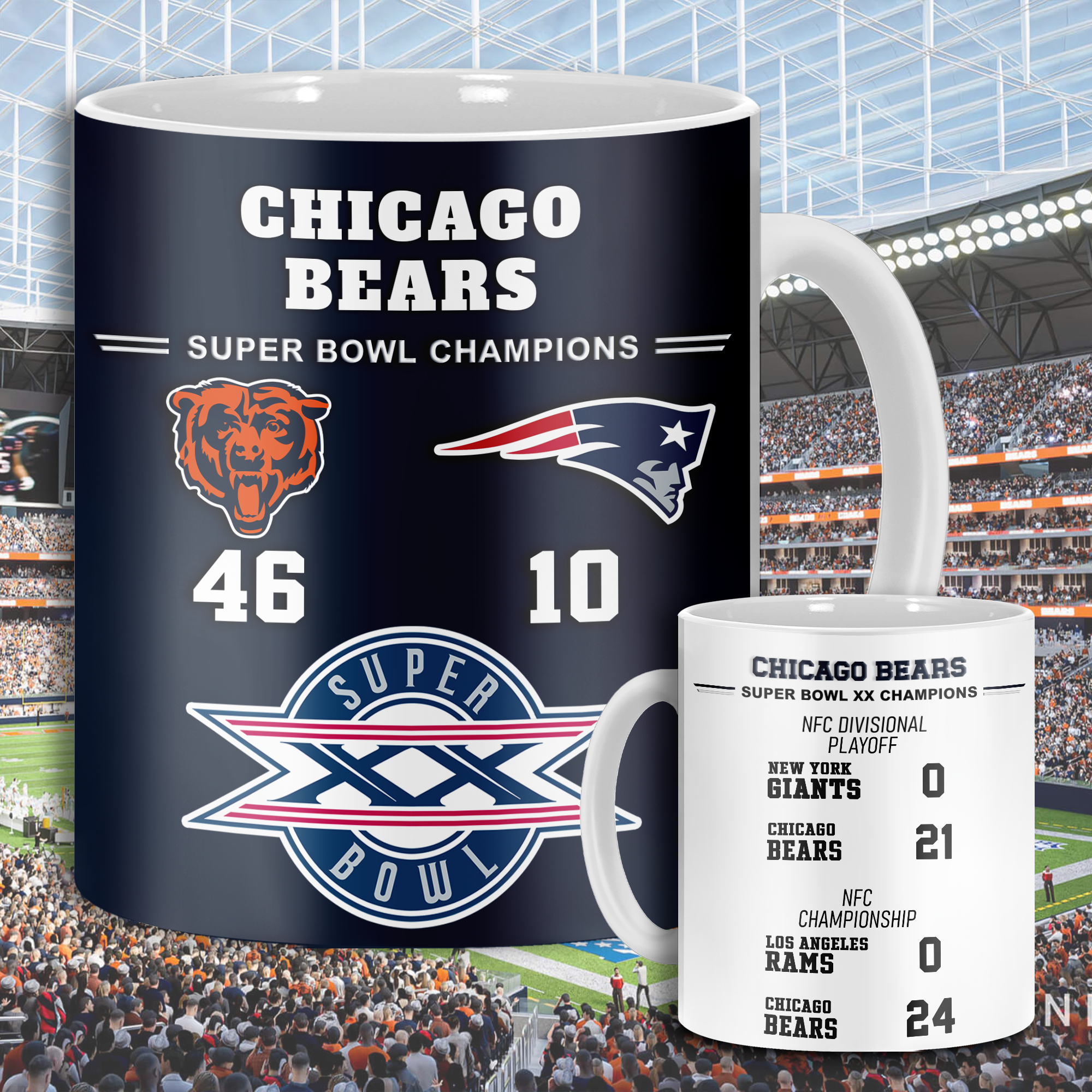 Chicago Bears Super Bowl XX Mug PT68590