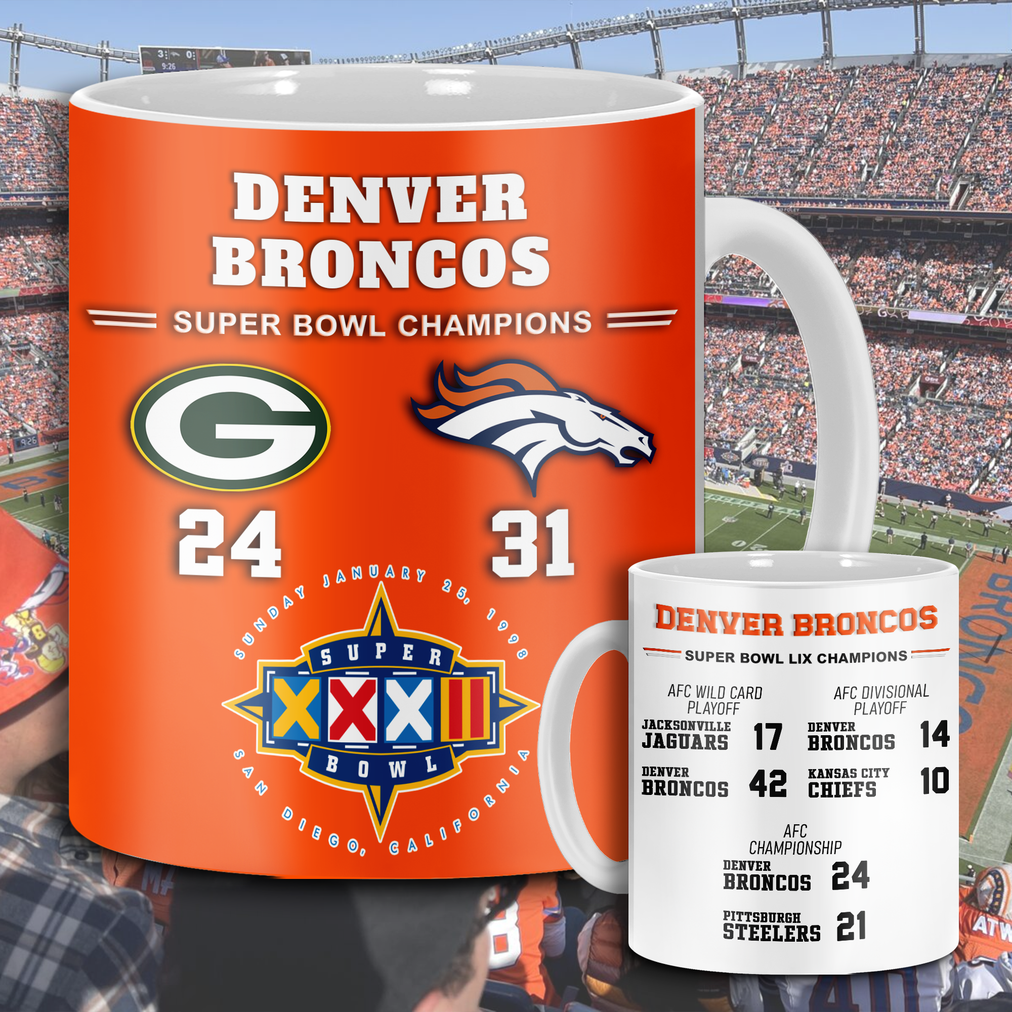 Denver Broncos Super Bowl XXXII Mug PT68597