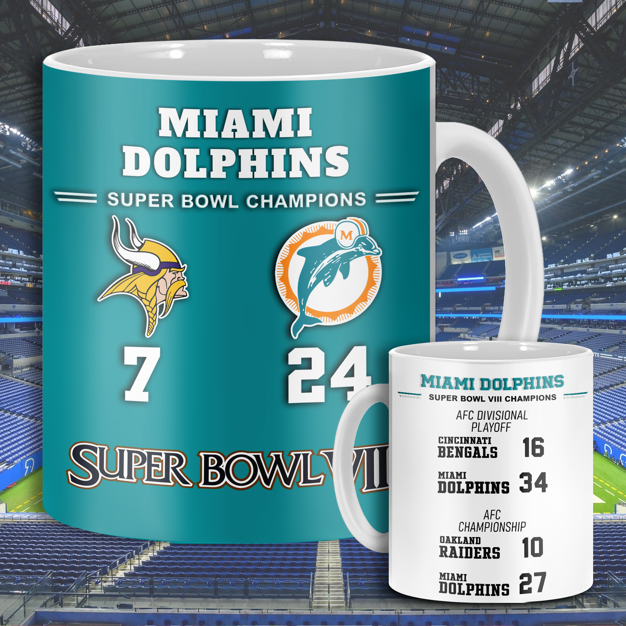 Miami Dolphins Super Bowl VIII Mug PT68611