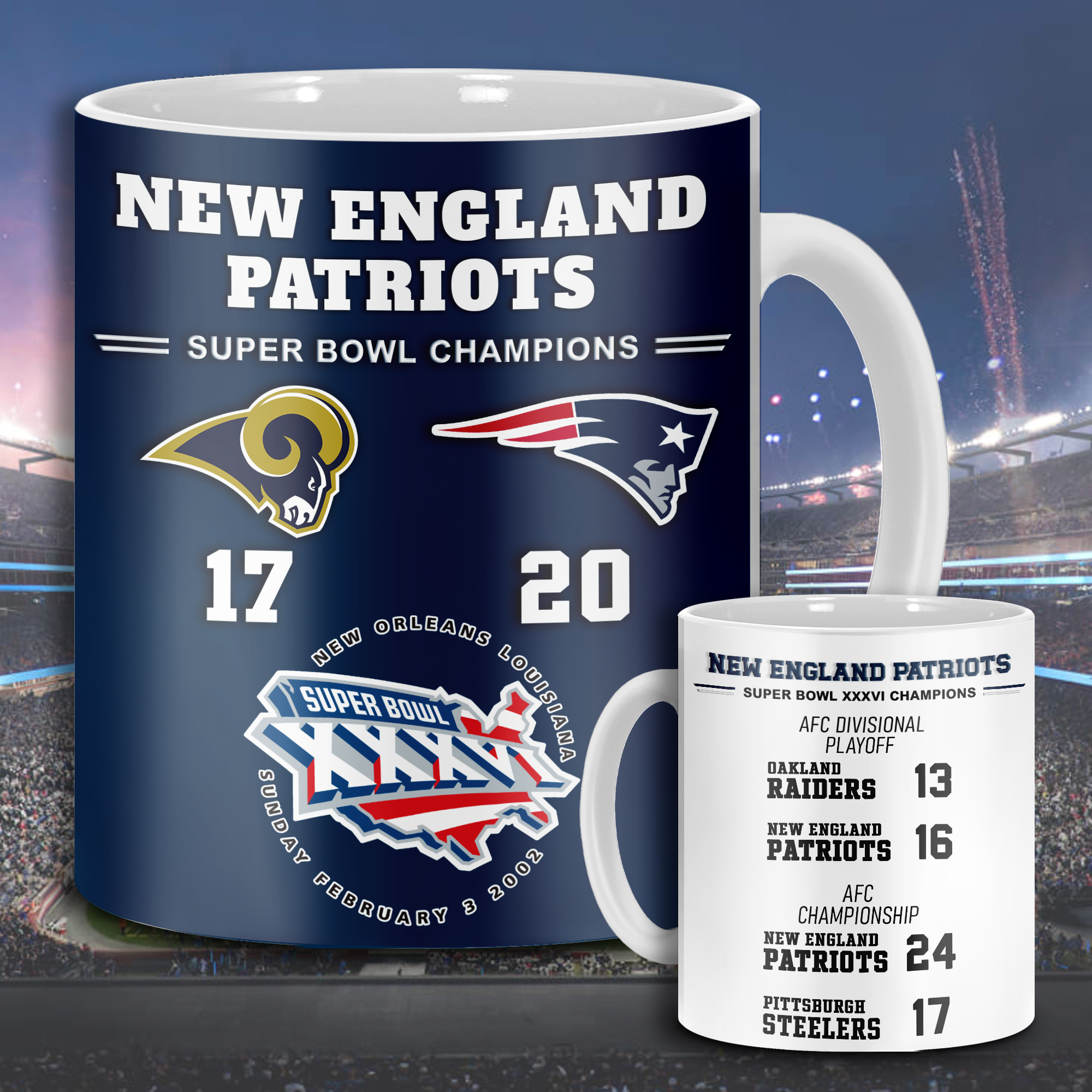 New England Patriots Super Bowl XXXVI Mug PT68616