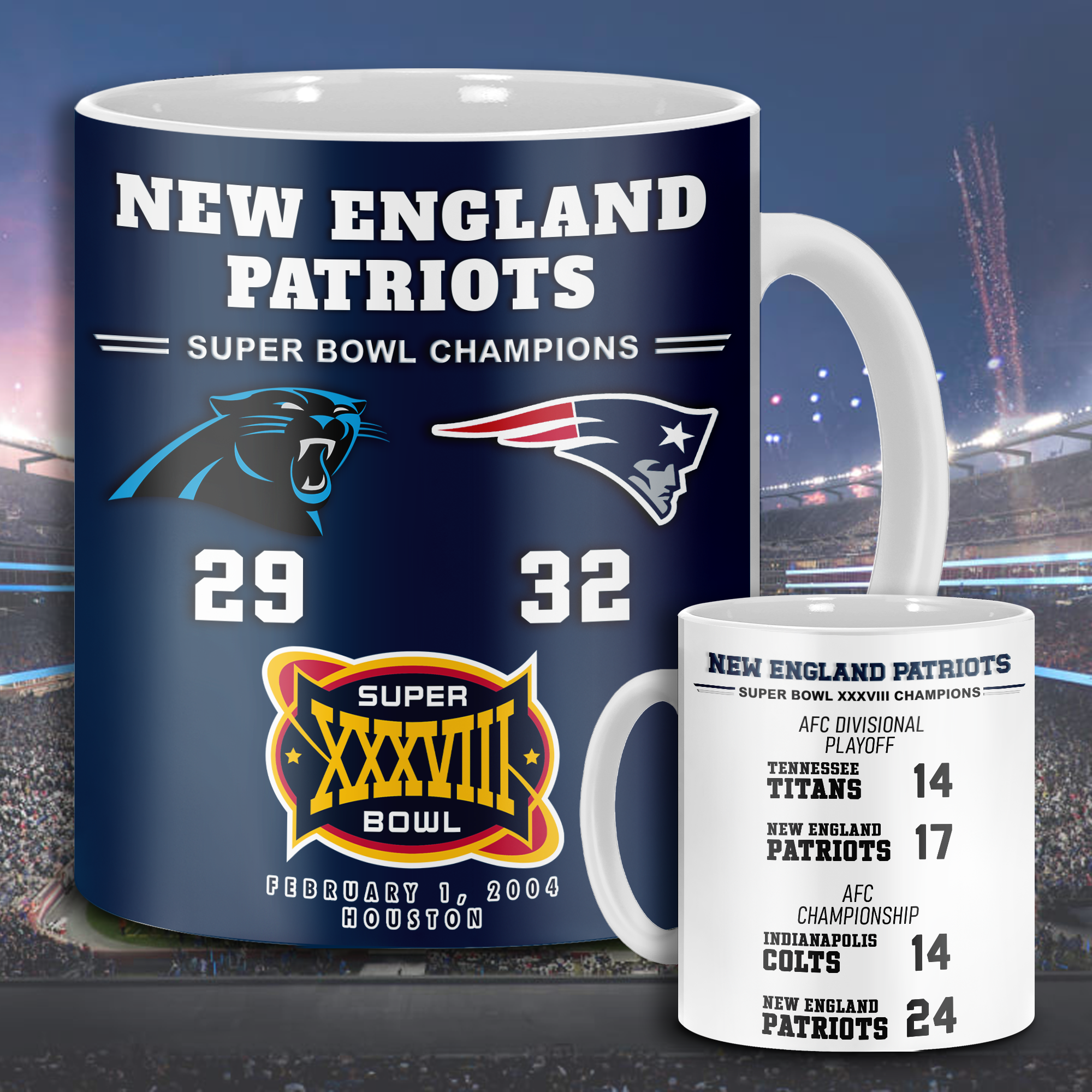 New England Patriots Super Bowl XXXVIII Mug PT68617