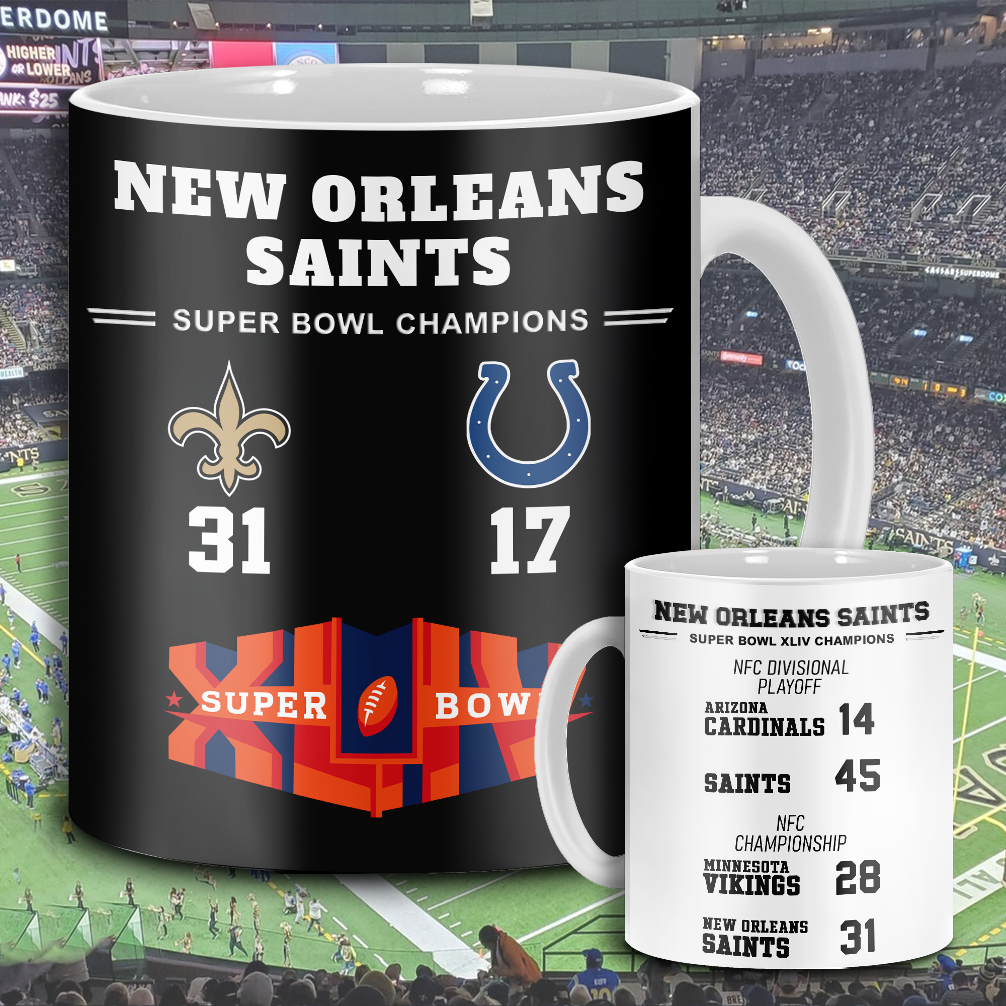 New Orleans Saints Super Bowl XLIV Mug PT68618