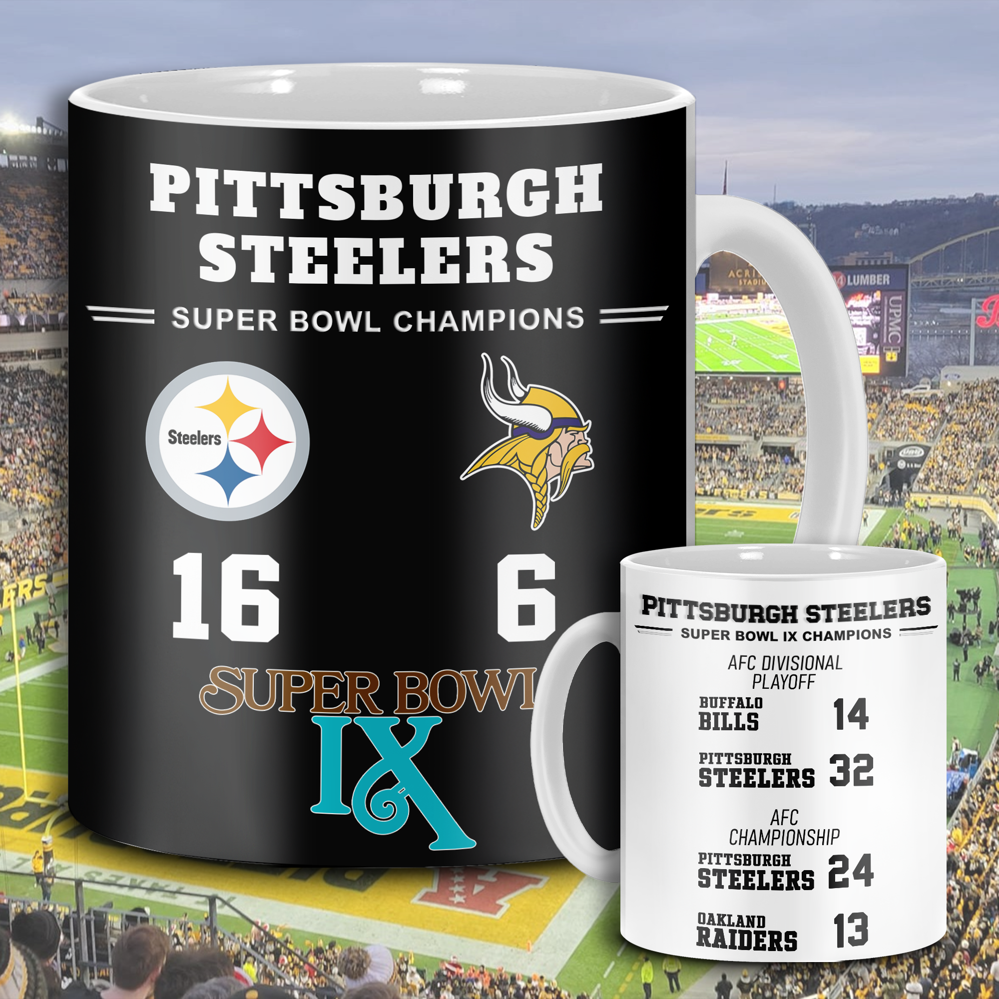 Pittsburgh Steelers Super Bowl IX Mug PT68628