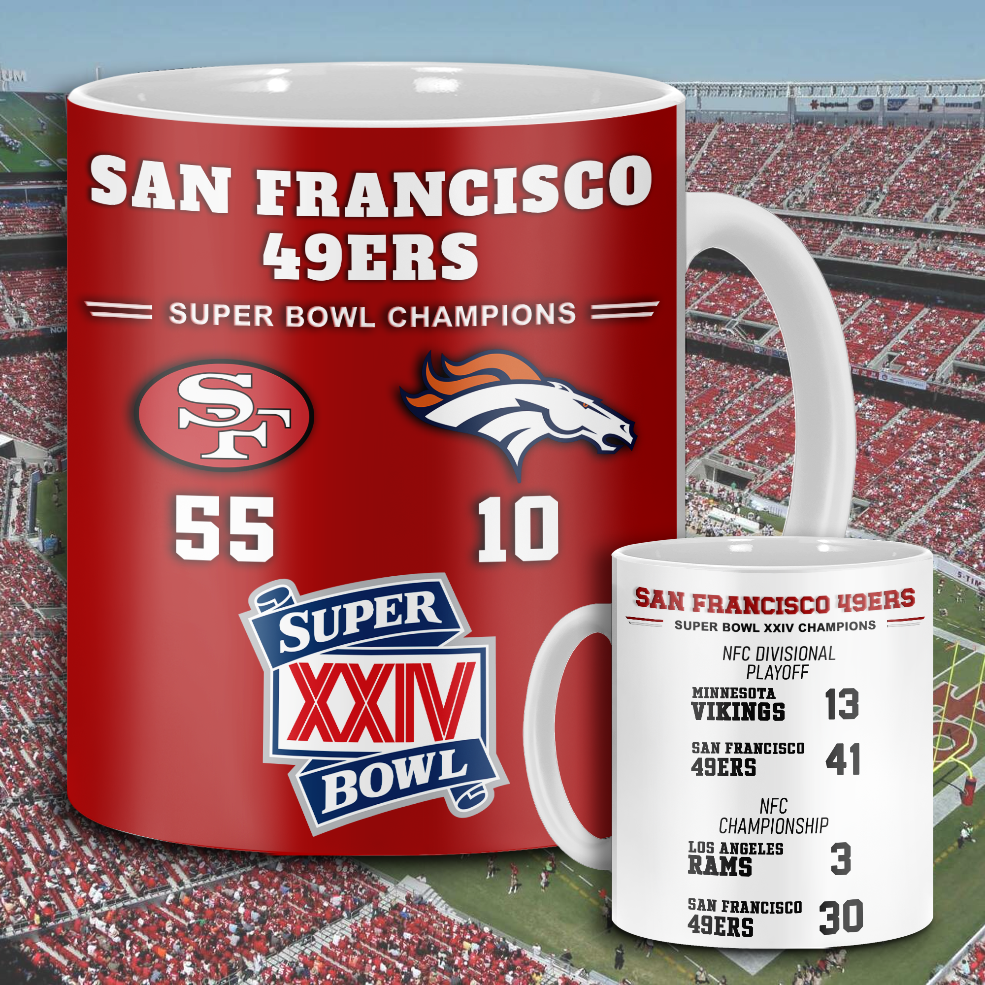 San Francisco 49ers Super Bowl XXIV Mug PT68636