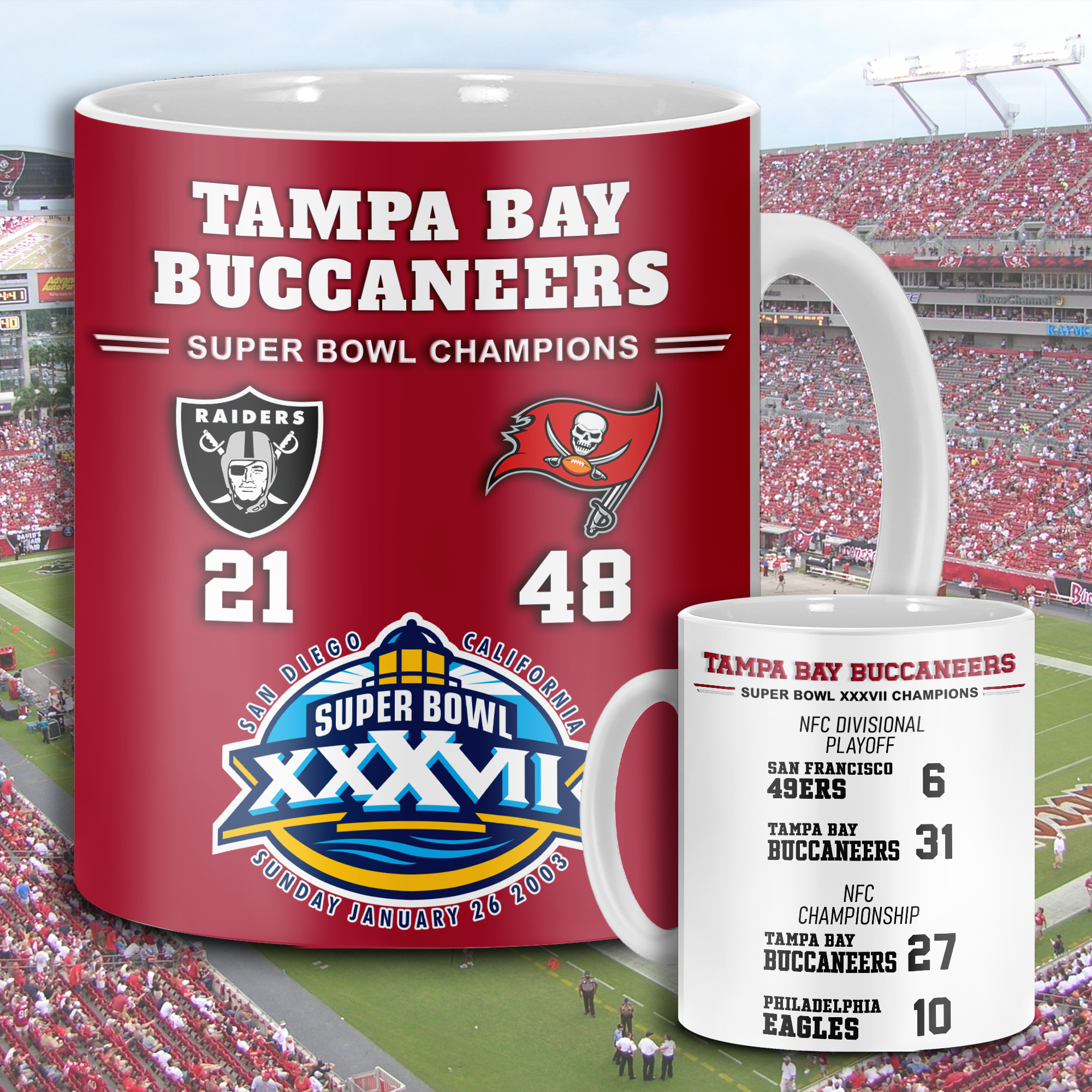 Tampa Bay Buccaneers Super Bowl XXXVII Mug PT68641