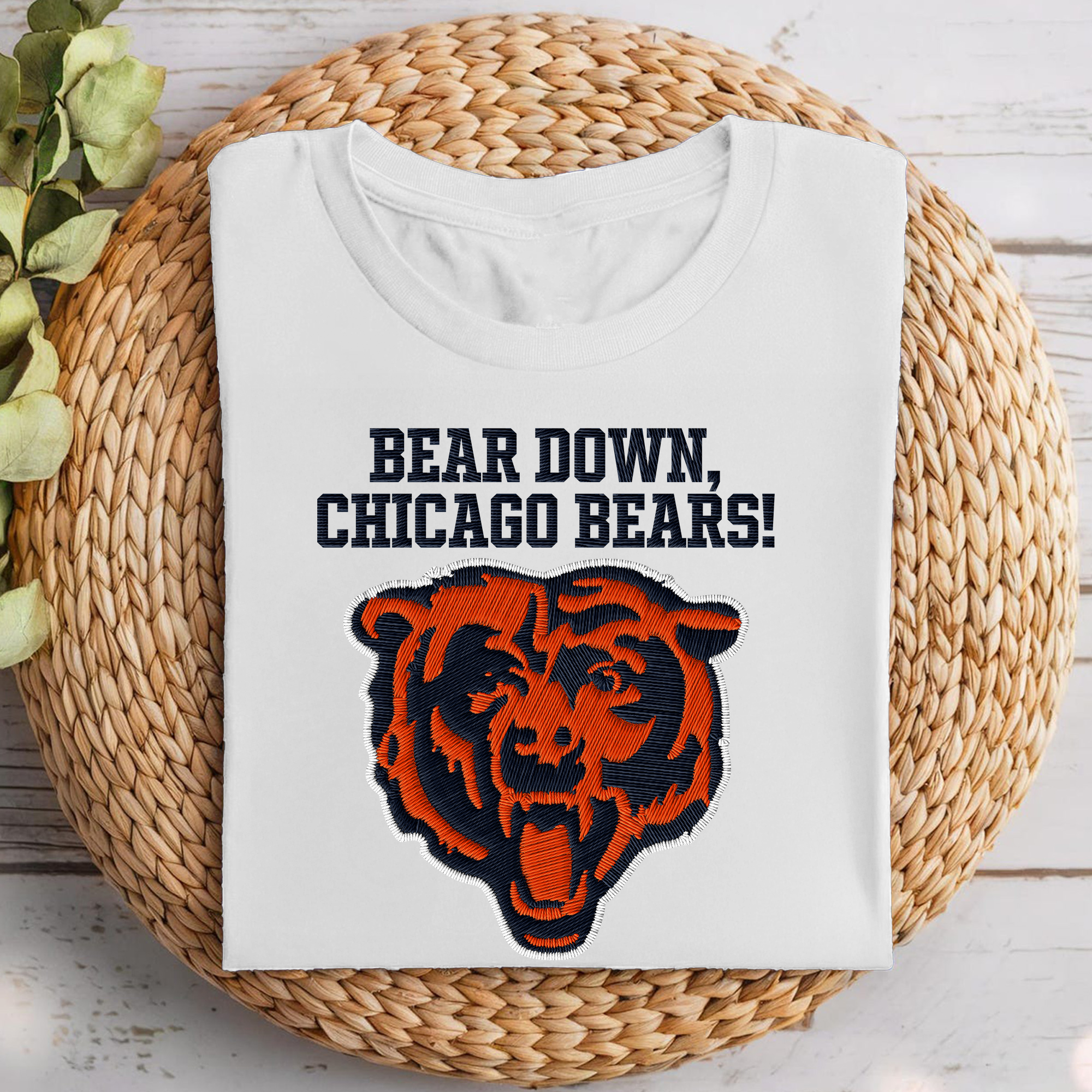 Chicago Bears NFL Embroidered-Look Print Shirt PT68667
