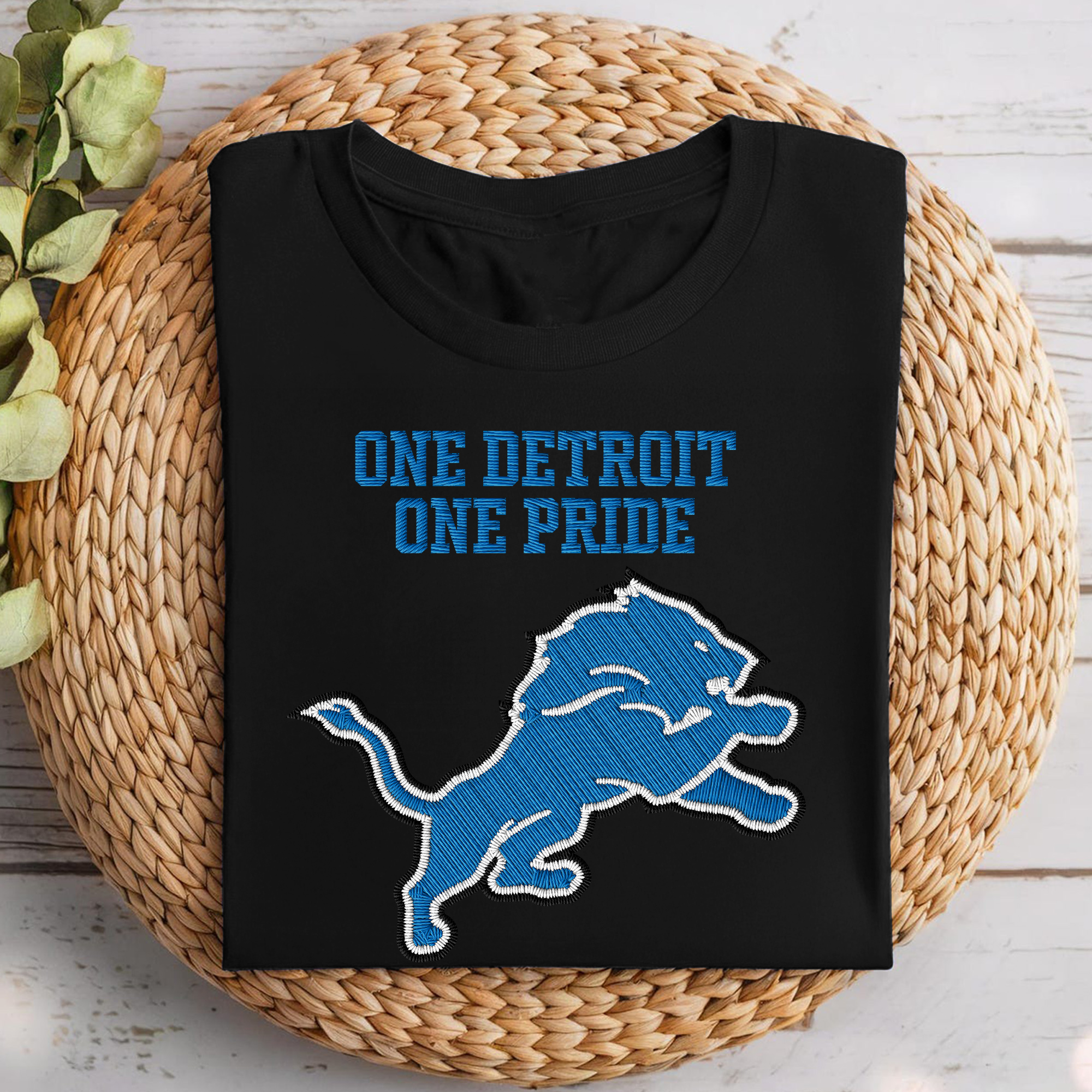 Detroit Lions NFL Embroidered-Look Print Shirt PT68672