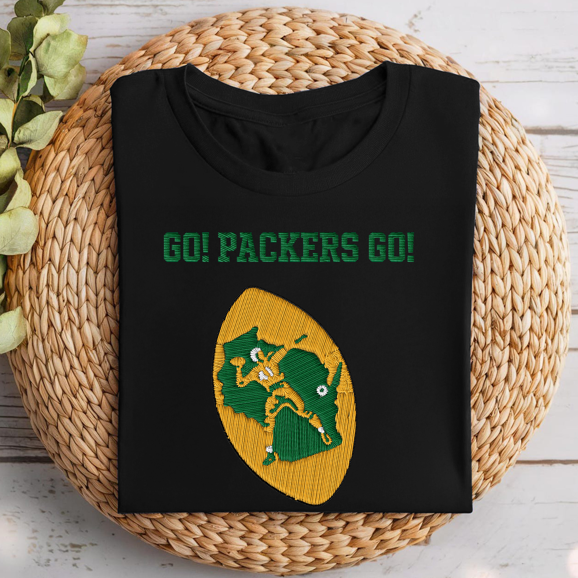 Green Bay Packers NFL Embroidered-Look Print Shirt PT68705