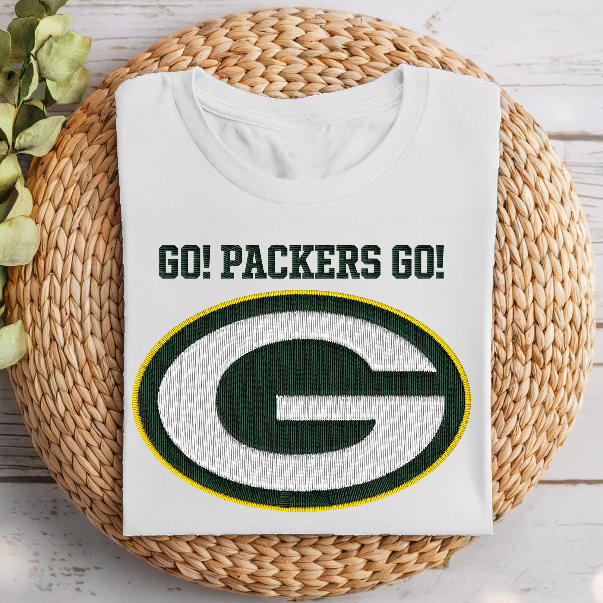 Green Bay Packers NFL Embroidered-Look Print Shirt PT68673