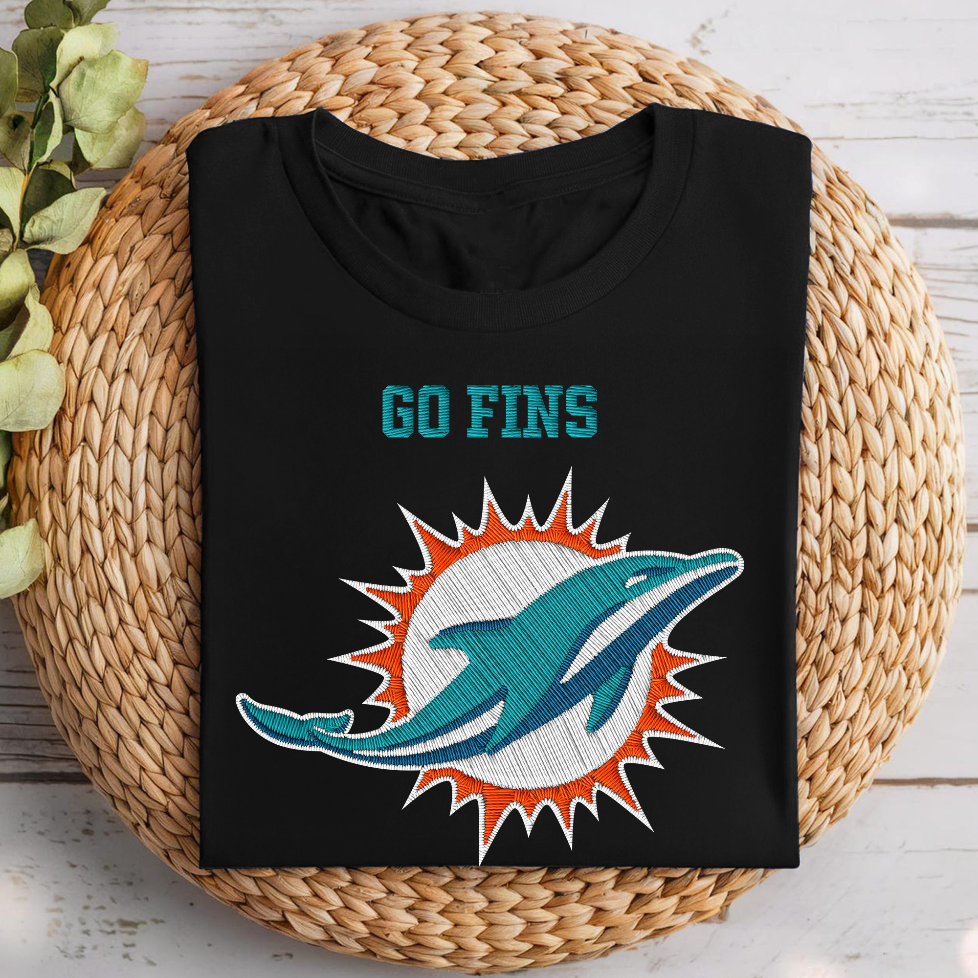 Miami Dolphins NFL Embroidered-Look Print Shirt PT68681