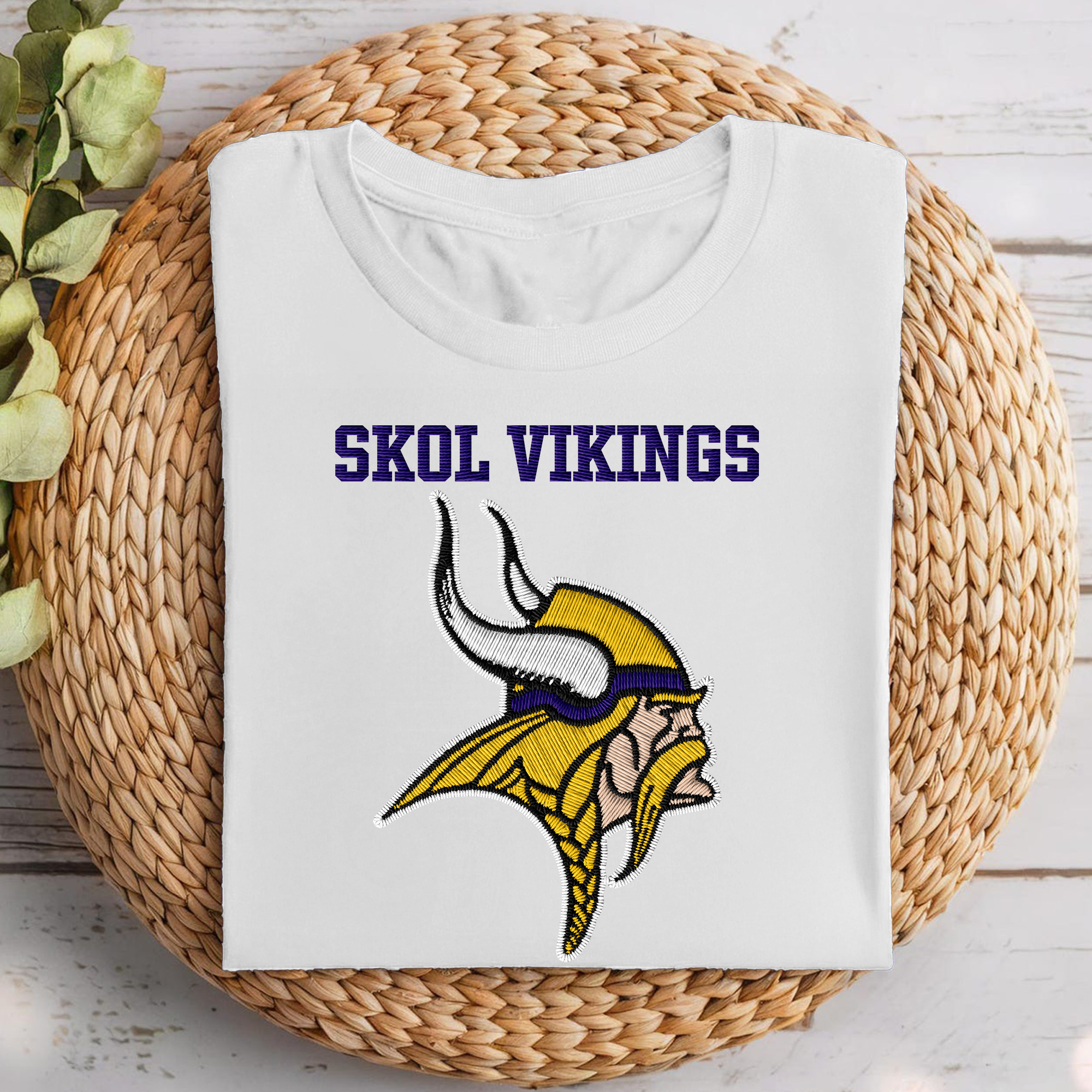 Minnesota Vikings NFL Embroidered-Look Print Shirt PT68682