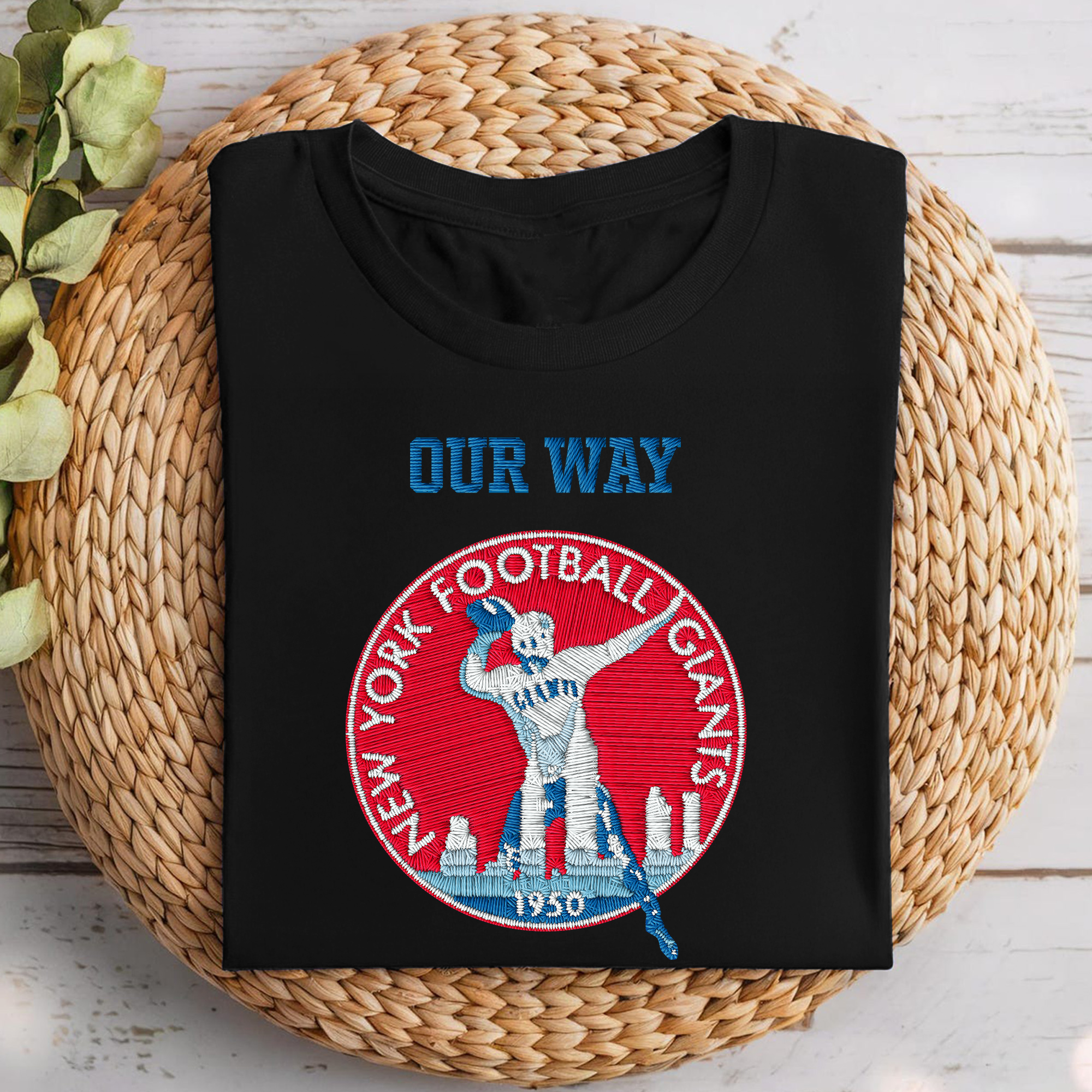 New York Giant NFL Embroidered-Look Print Shirt PT68714