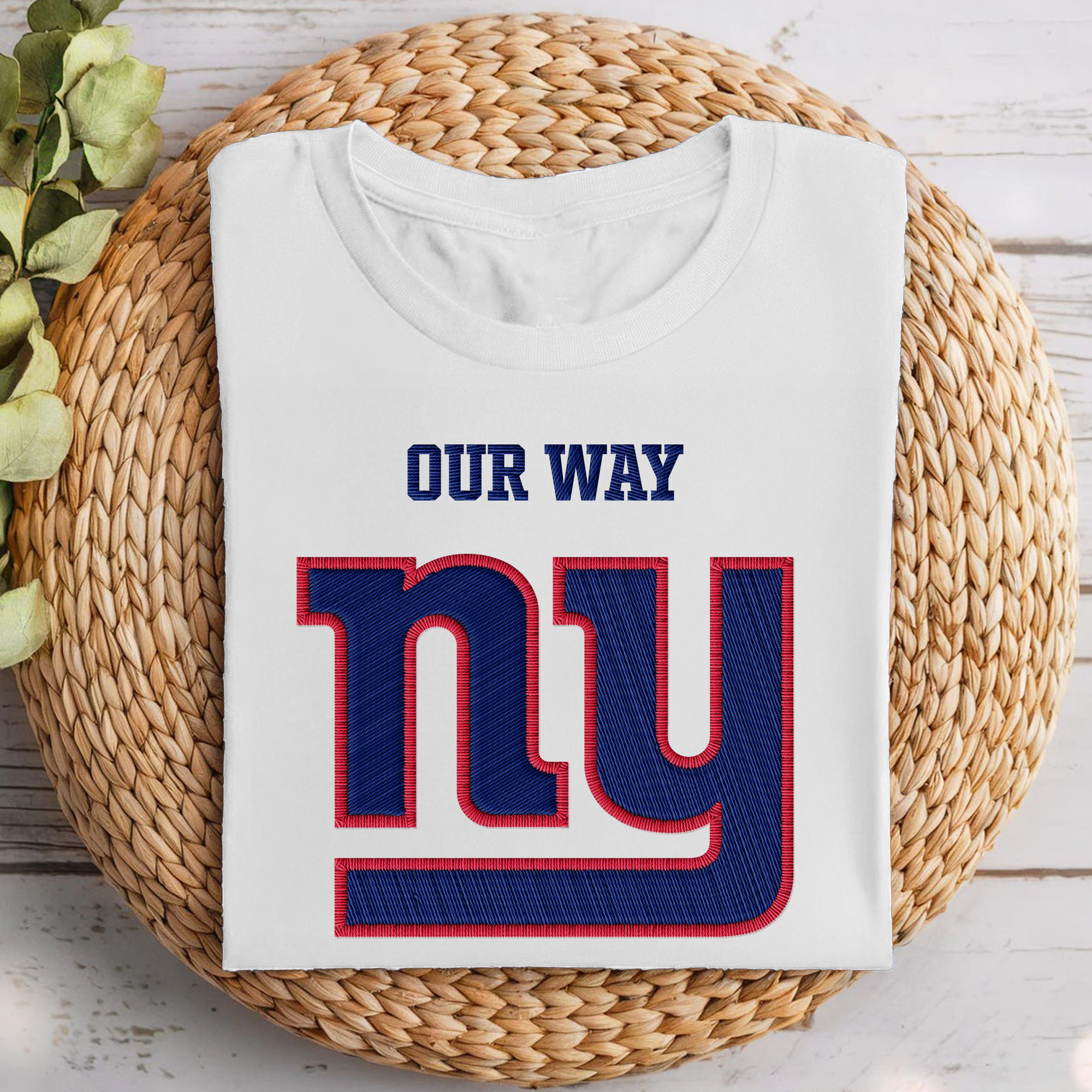 New York Giant NFL Embroidered-Look Print Shirt PT68685