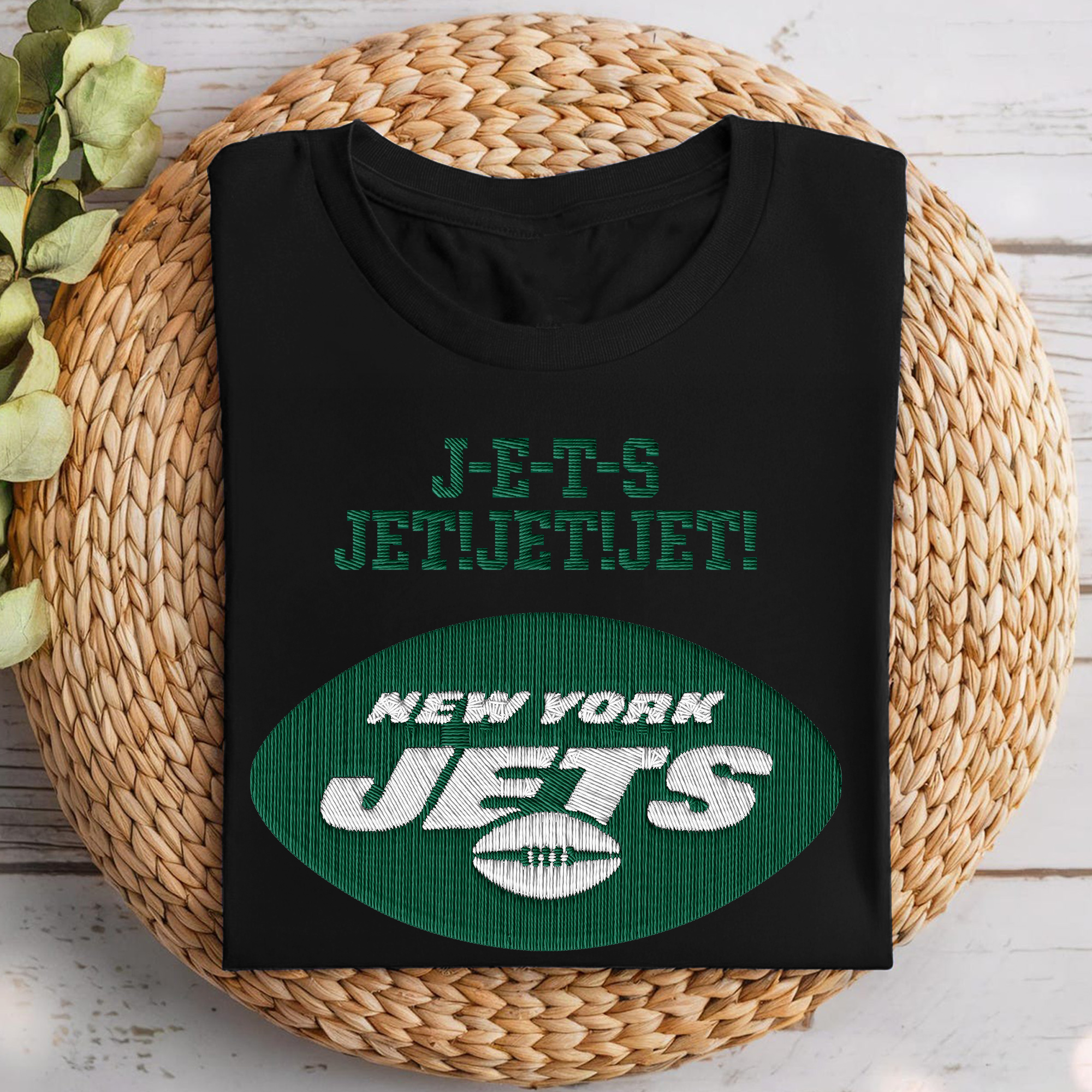 New York Jets NFL Embroidered-Look Print Shirt PT68686