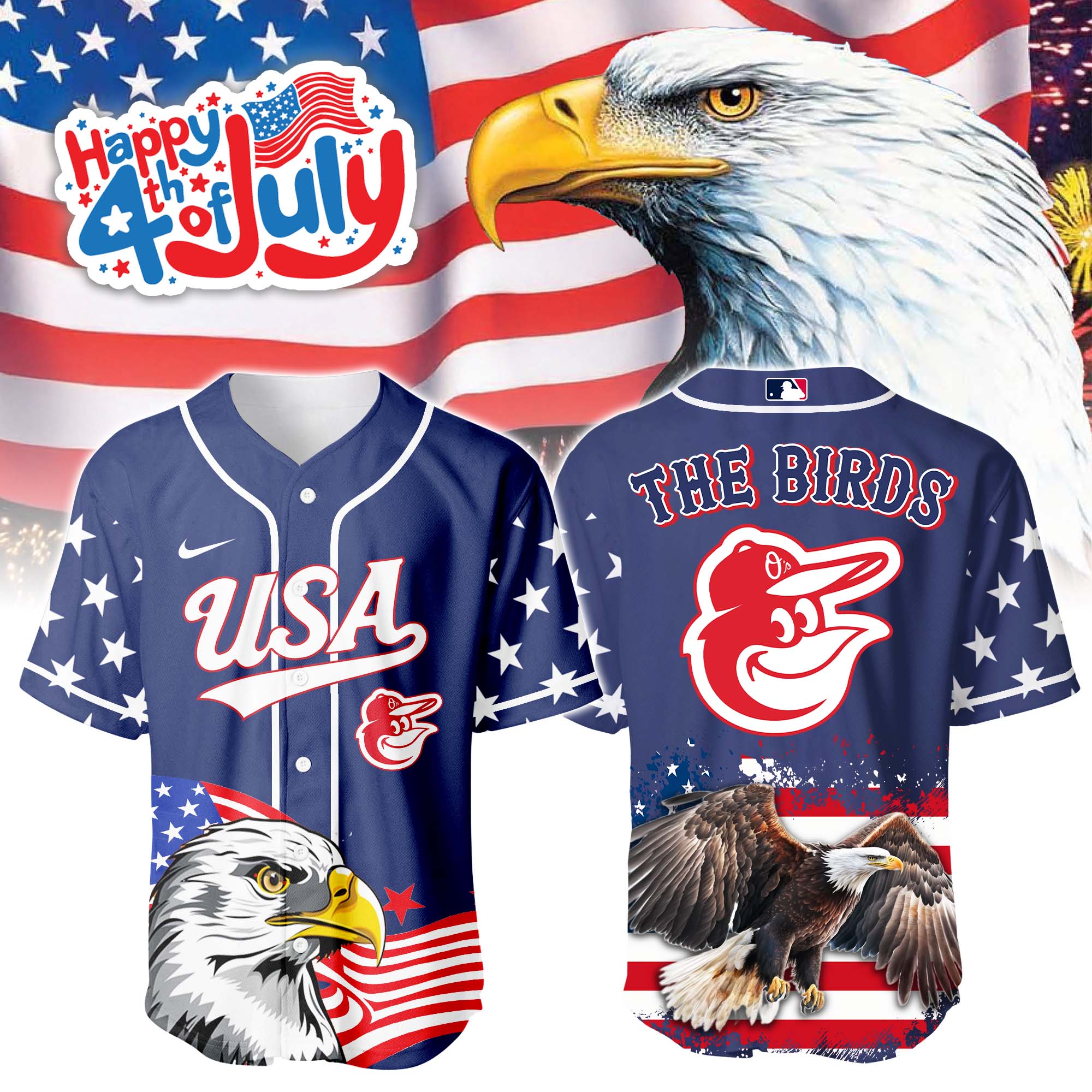 Baltimore Orioles Independence Day Jersey PT68769