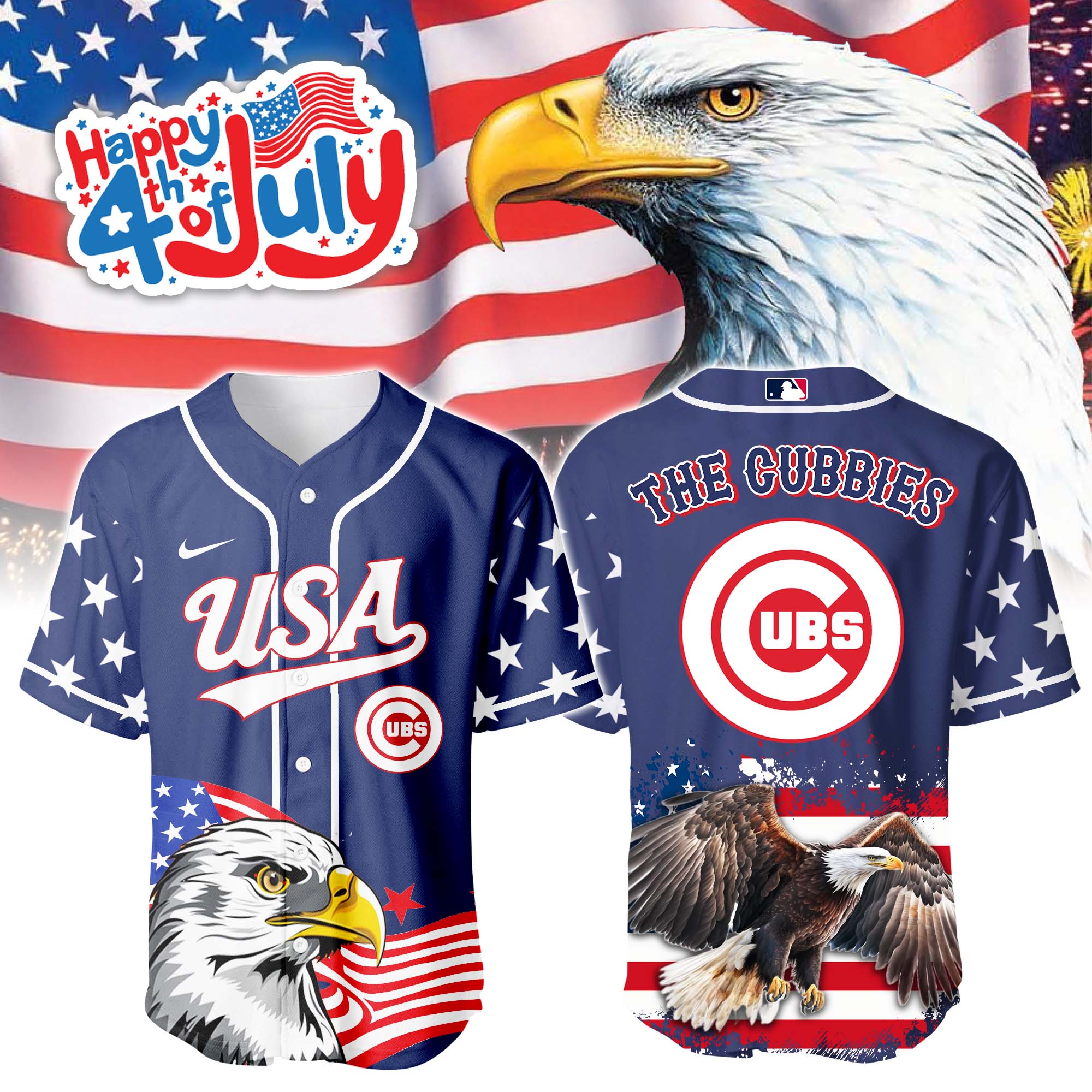 Chicago Cubs Independence Day Jersey PT68771