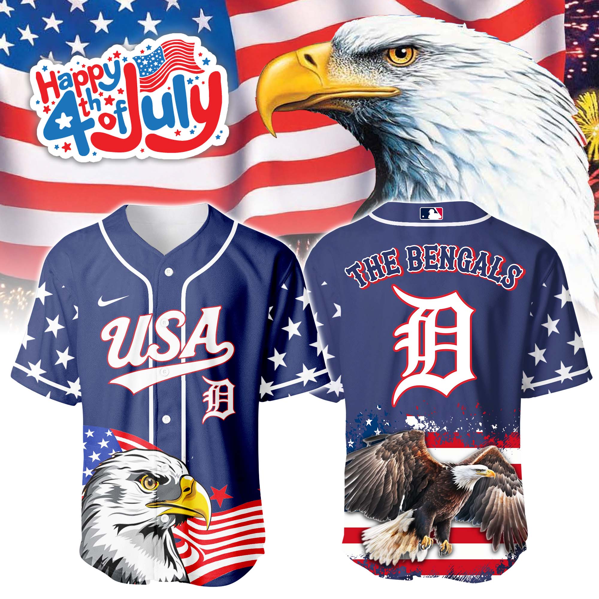 Detroit Tigers Independence Day Jersey PT68776