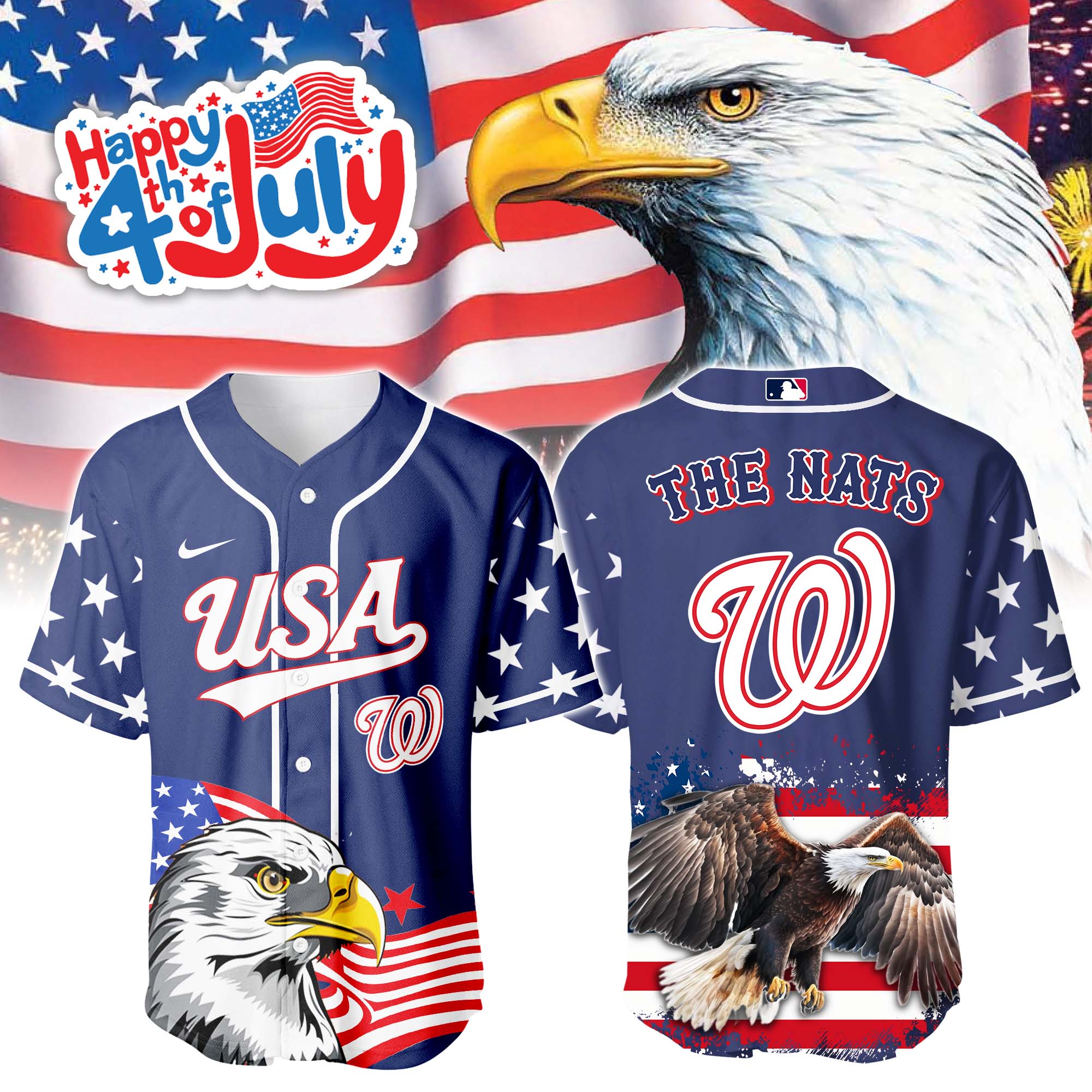 Washington Nationals Independence Day Jersey PT68795