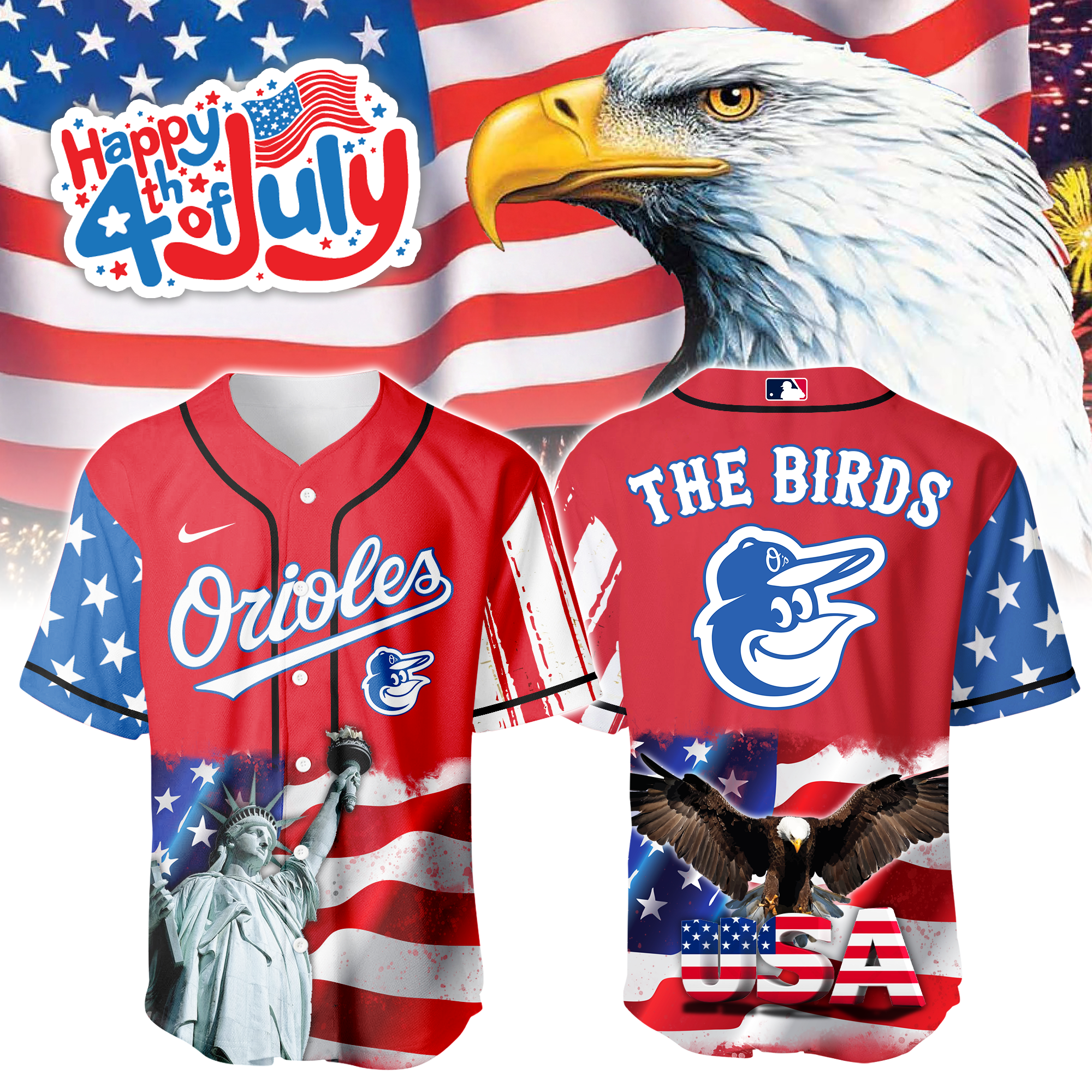 Baltimore Orioles Independence Day Jersey PT68823
