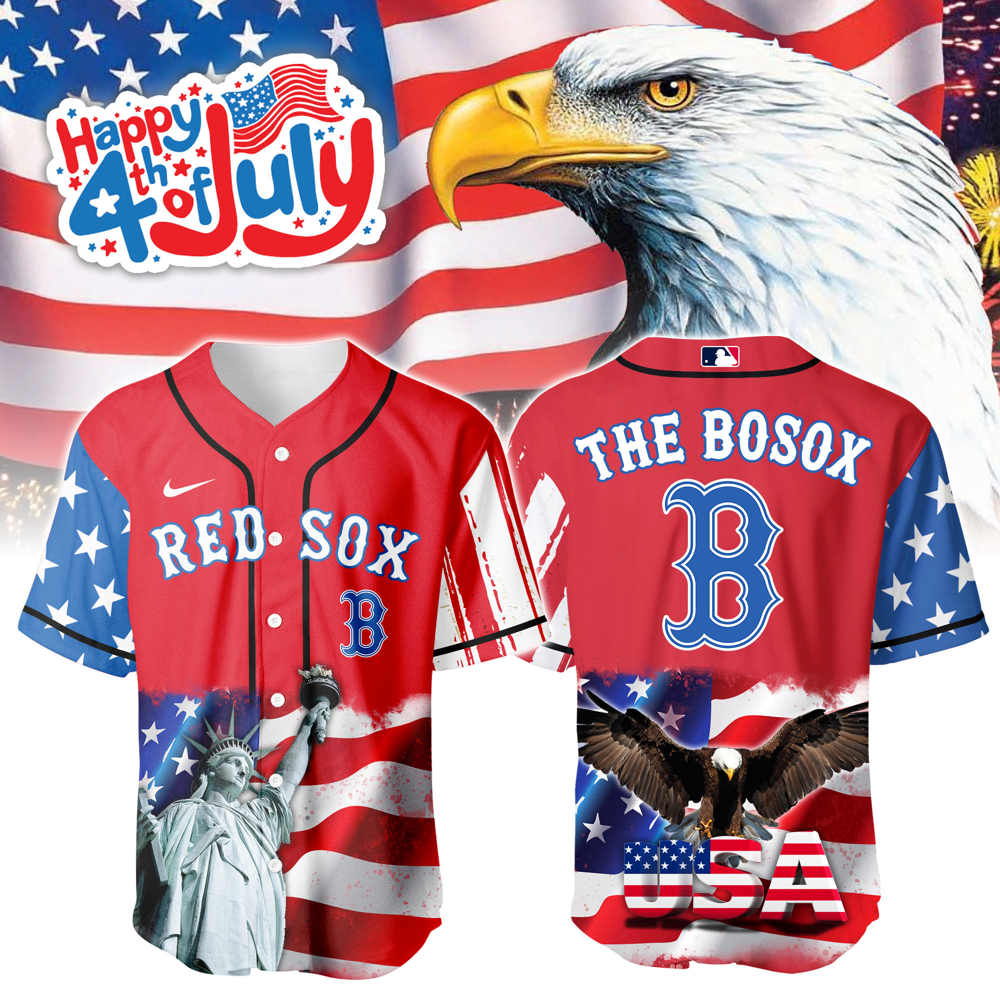 Boston Red Sox Independence Day Jersey PT68824