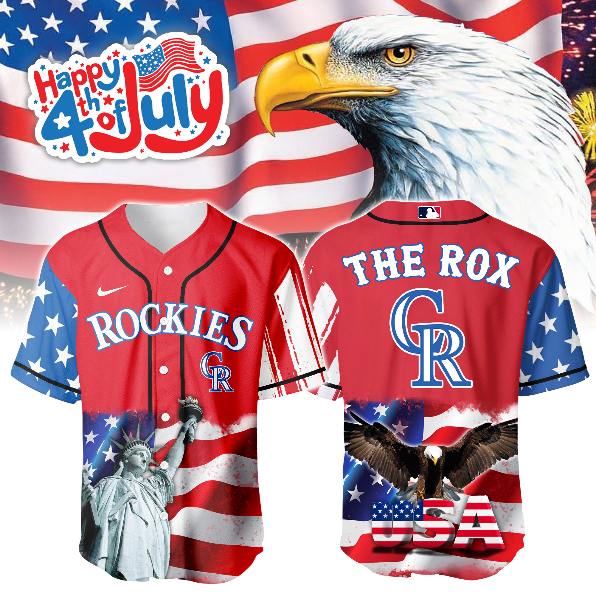 Colorado Rockies Independence Day Jersey PT68829