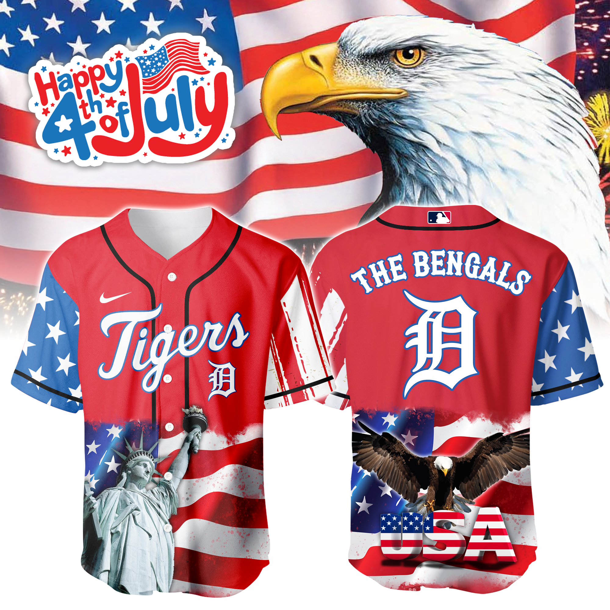Detroit Tigers Independence Day Jersey PT68830