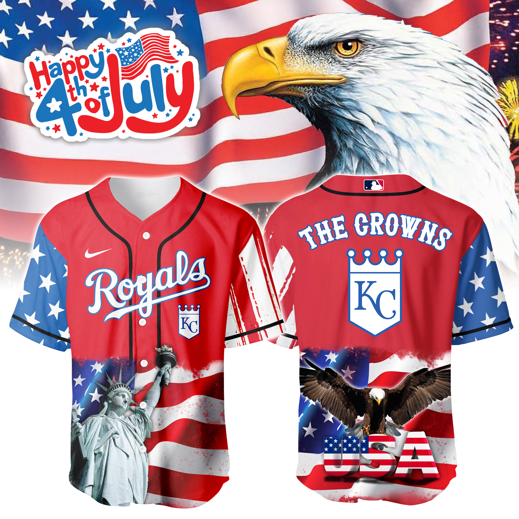 Kansas City Royals Independence Day Jersey PT68832