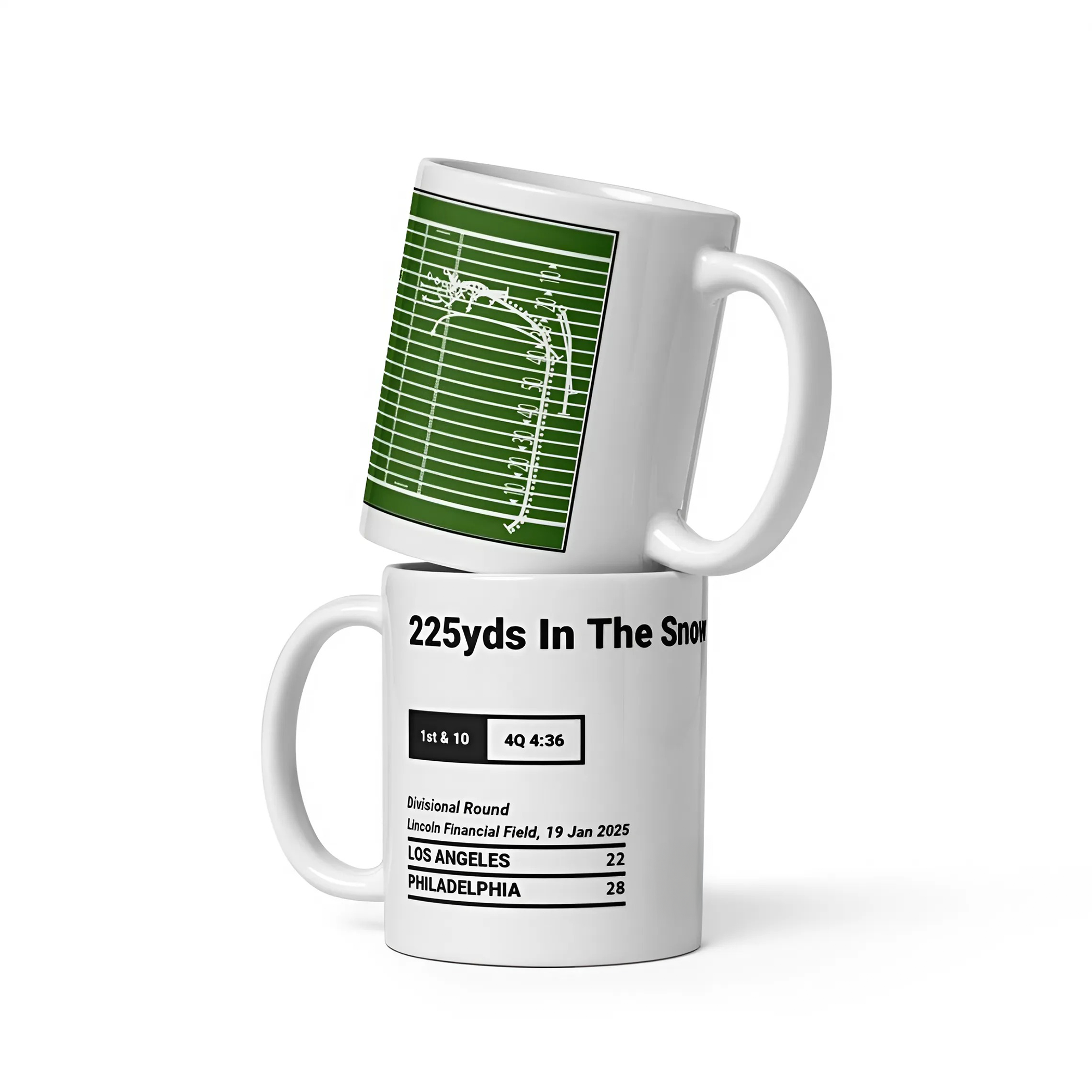 Philadelphia Eagles Greatest Plays Mug : 225yds In The Snow (2025) PT68815