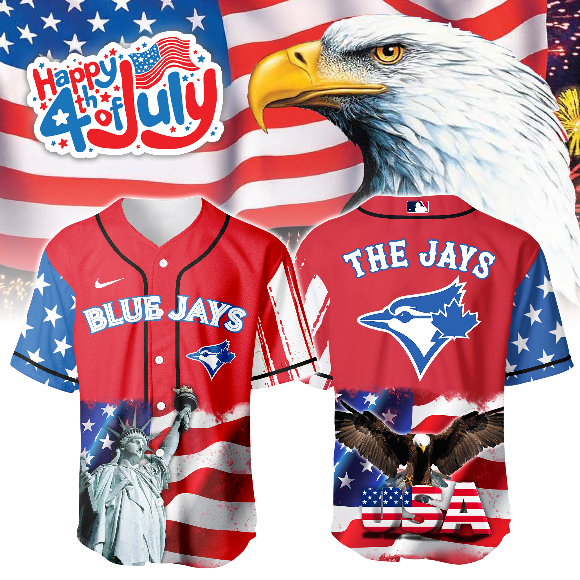 Toronto Blue Jays Independence Day Jersey PT68848