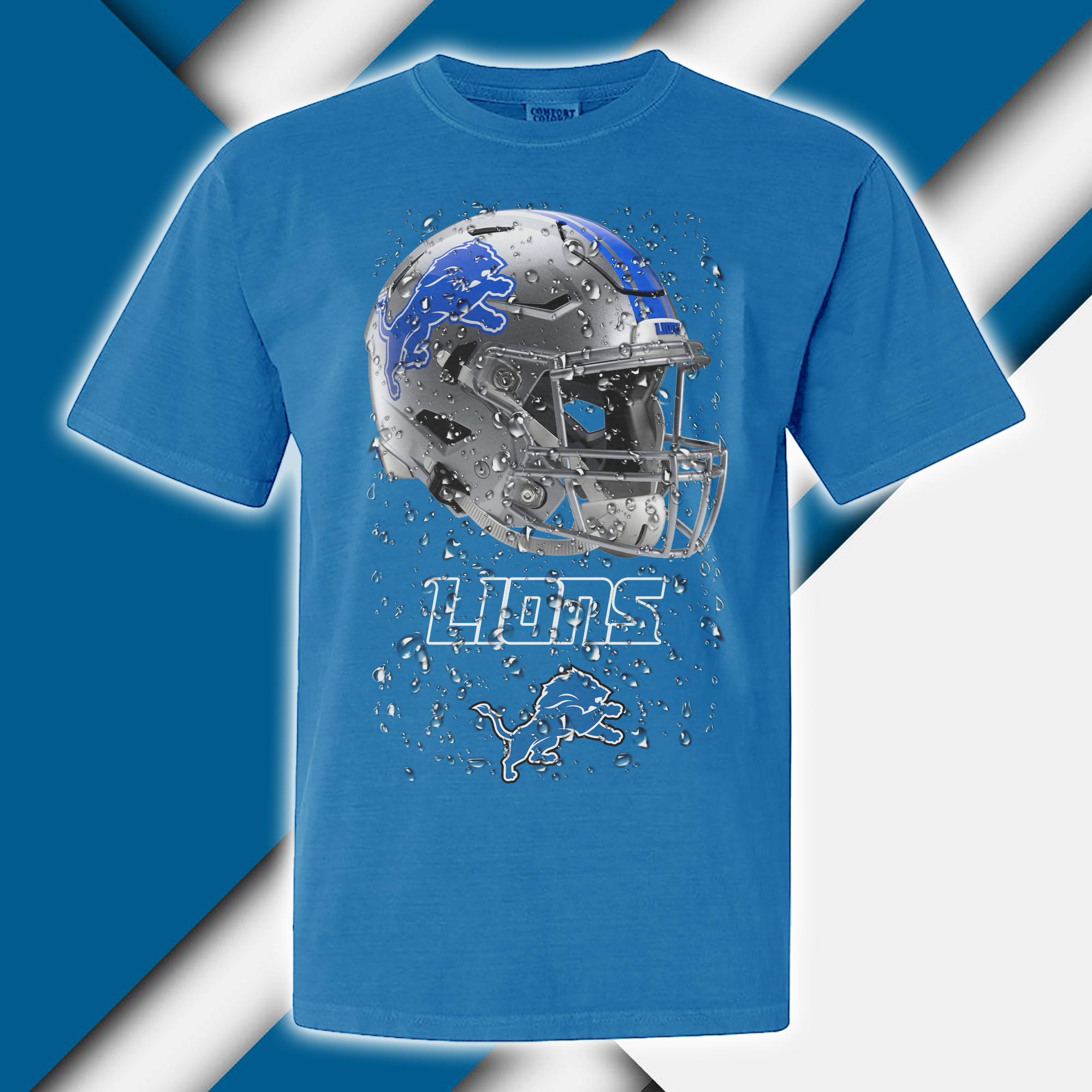 Detroit Lions T-shirt Helmet NFL PT68920