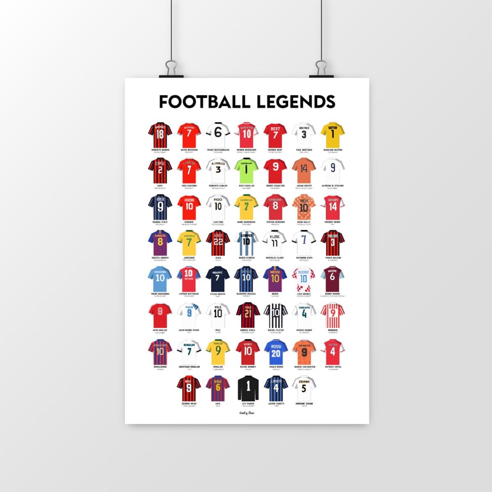 Football legends poster – Poster of the best football players of all time – Football gift idea  PT69052