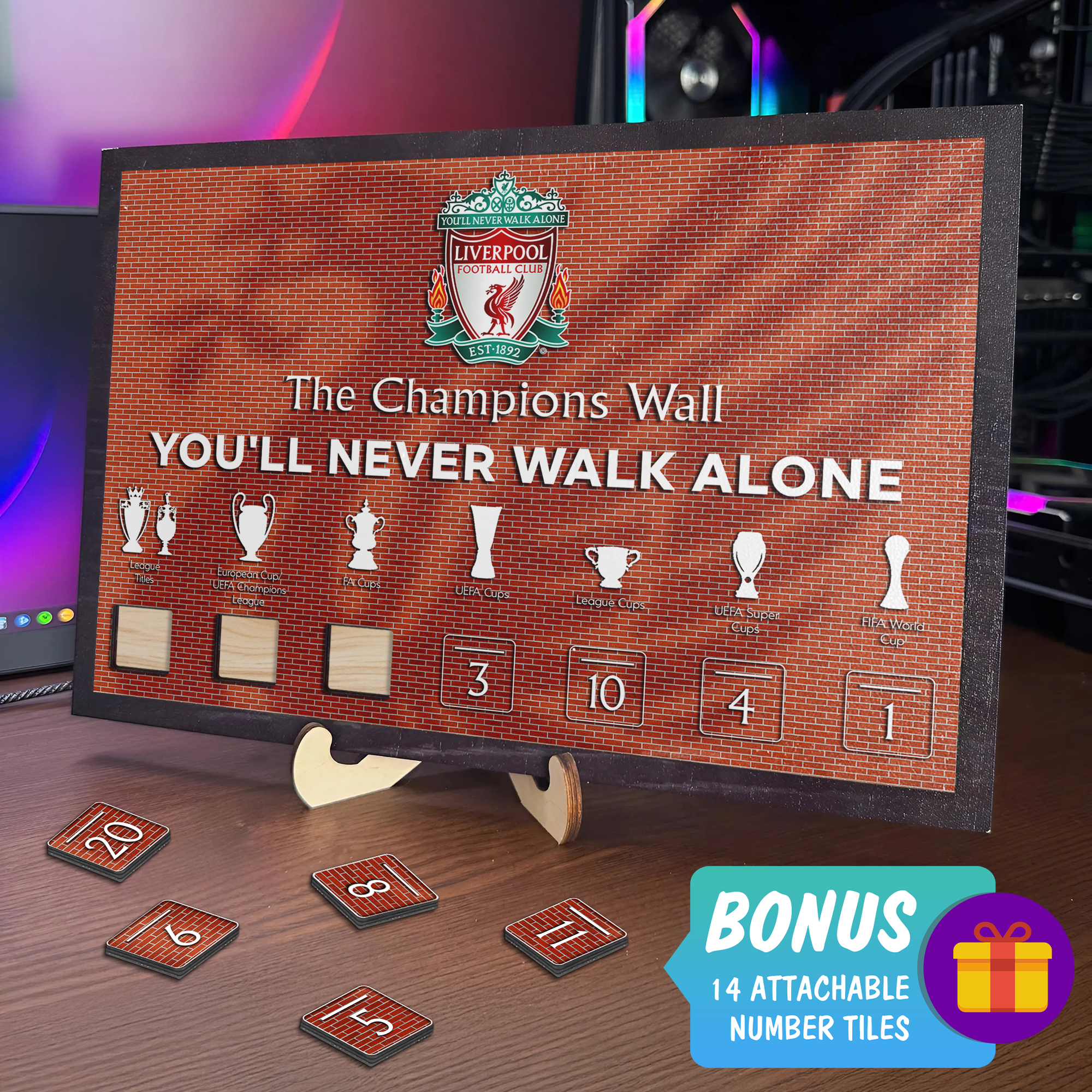 Liverpool Wooden Sign With Wooden Stand PT70402