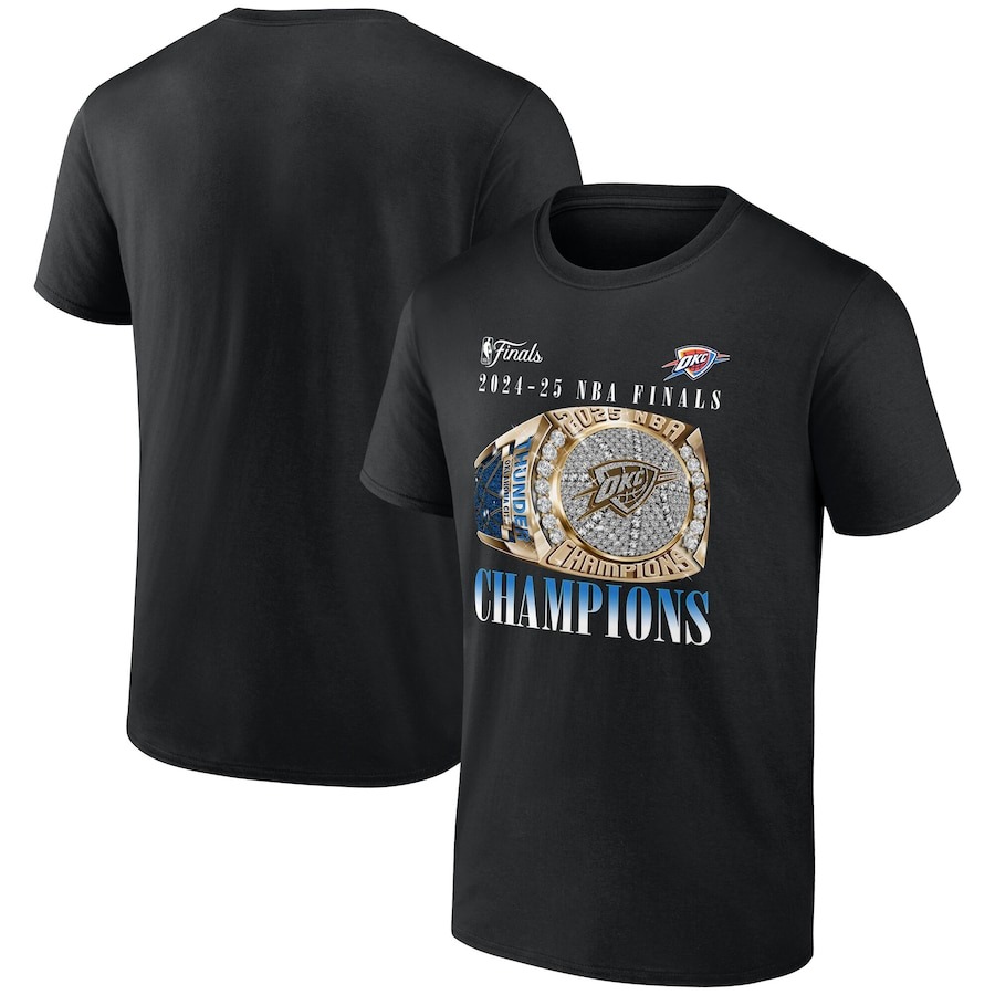 Oklahoma City Thunder 2025 NBA Finals Champions Inbound Pass Ring T-Shirt PT71733