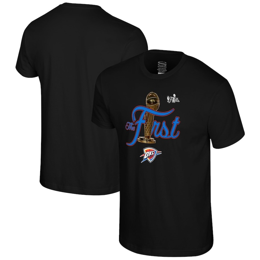 Oklahoma City Thunder Stadium Essentials Unisex 2025 NBA Finals Champions First T-Shirt PT71731