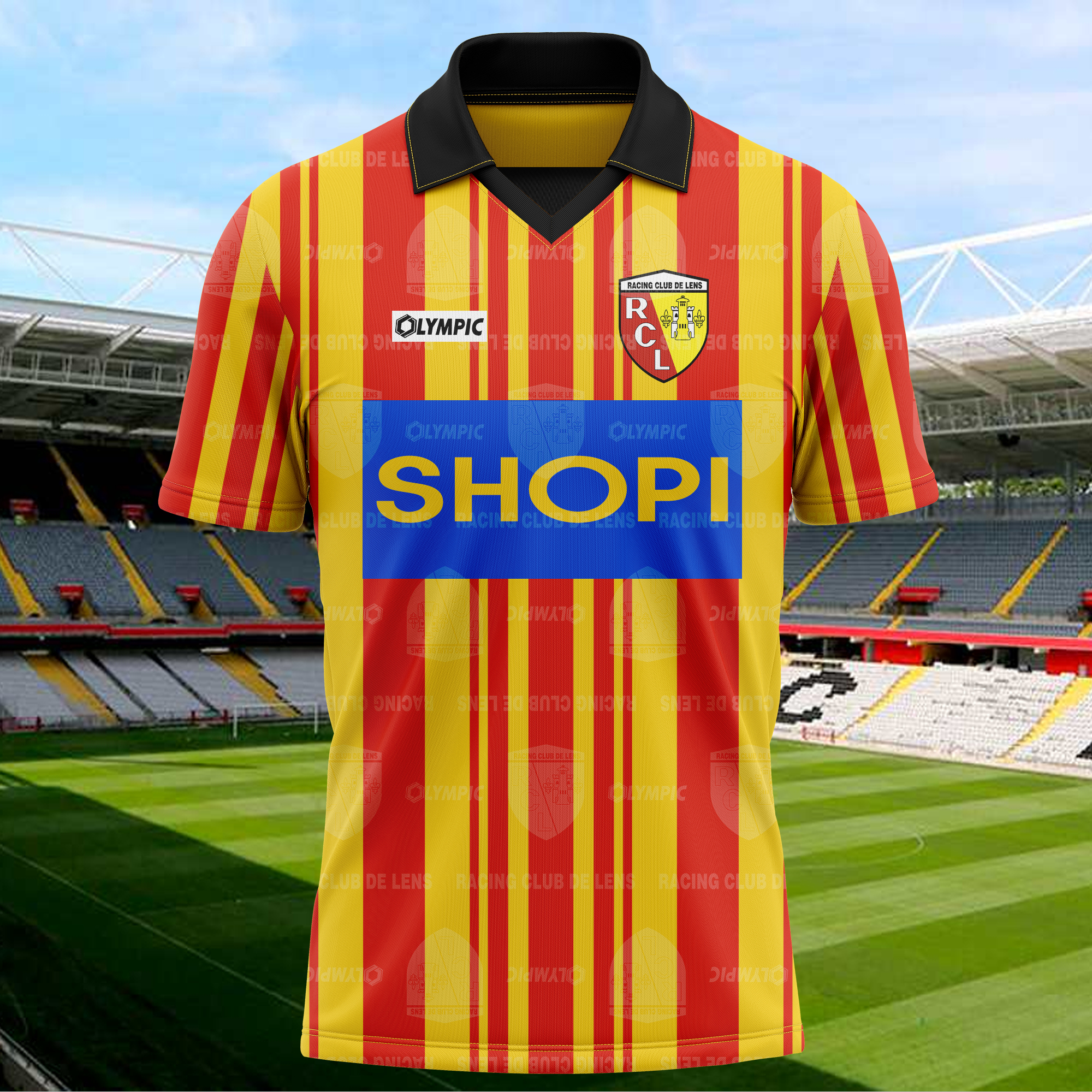 RC Lens 1995-96 Home Kit Retro Shirt PT71759