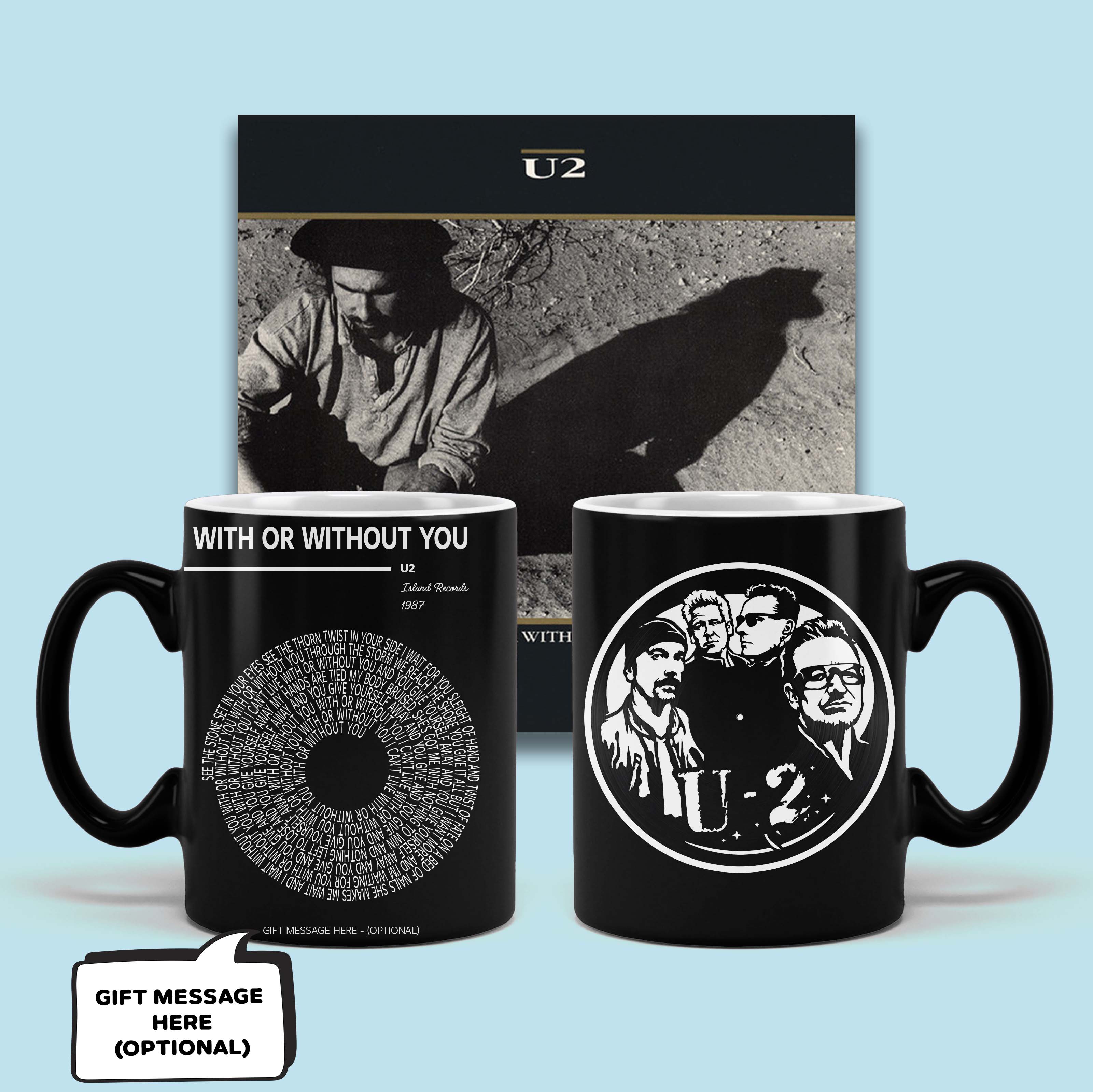 u2 - with or without you black Mug MS10100