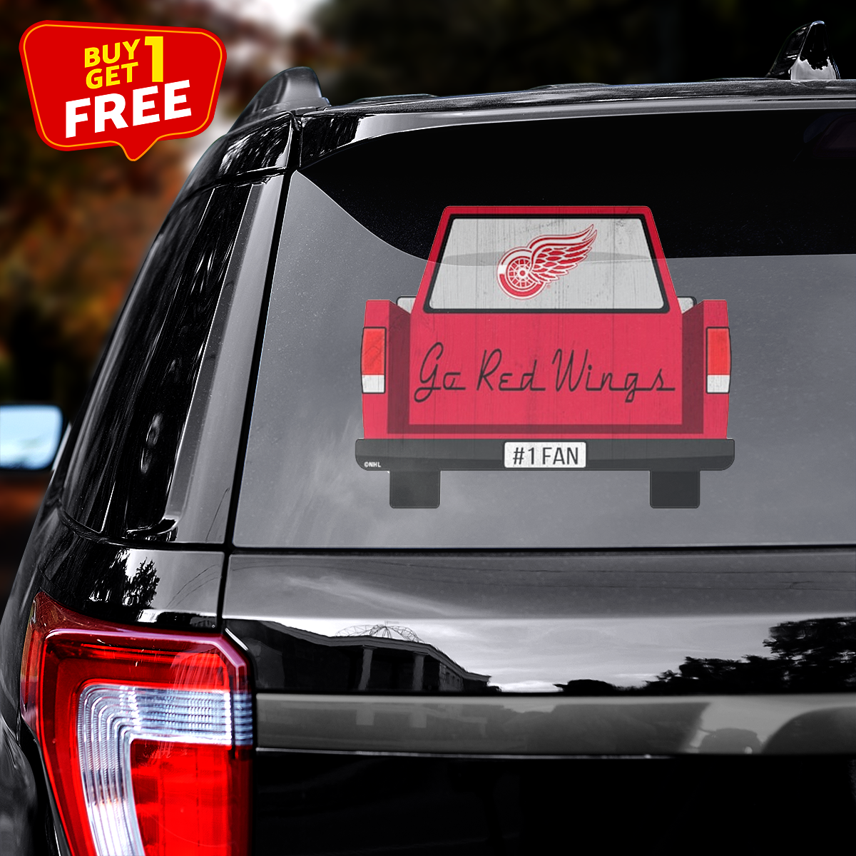 Detroit Red Wing Truck Back Decal PT71932
