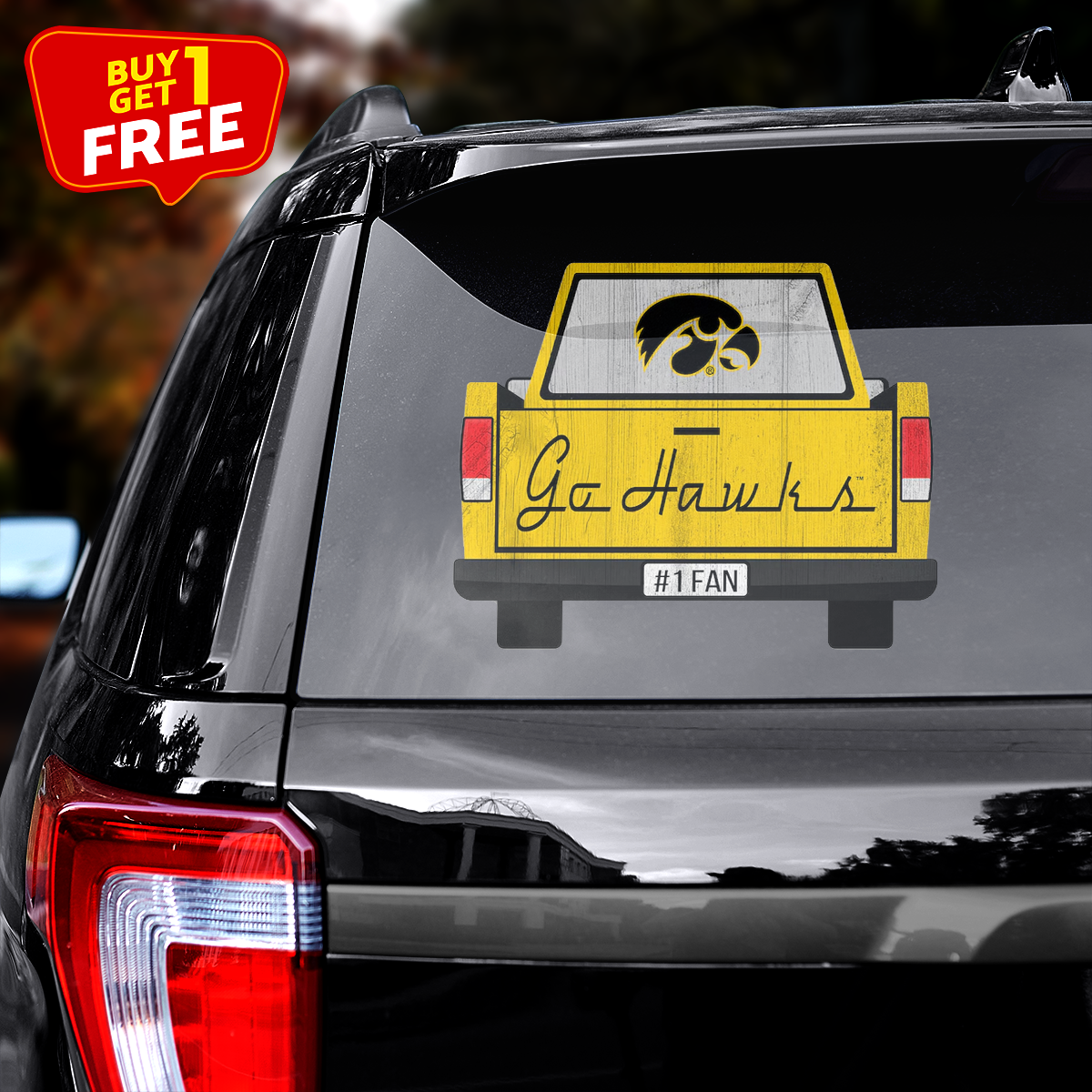 Iowa Hawkeyes Truck Back Decal PT71946
