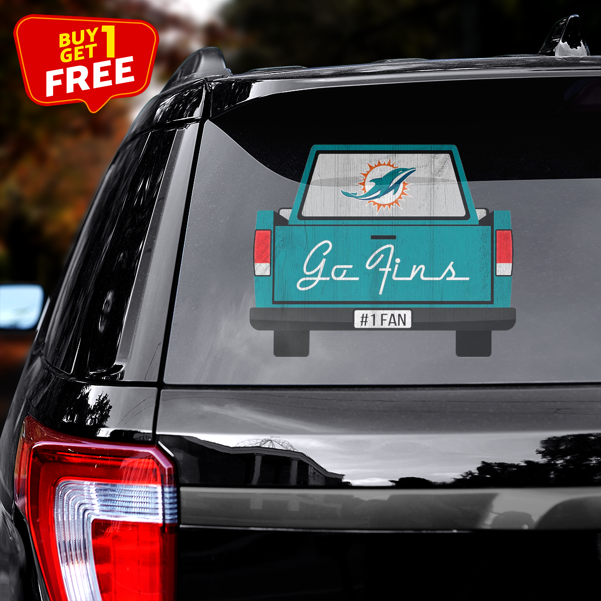 Miami Dolphins Truck Back Decal PT71963