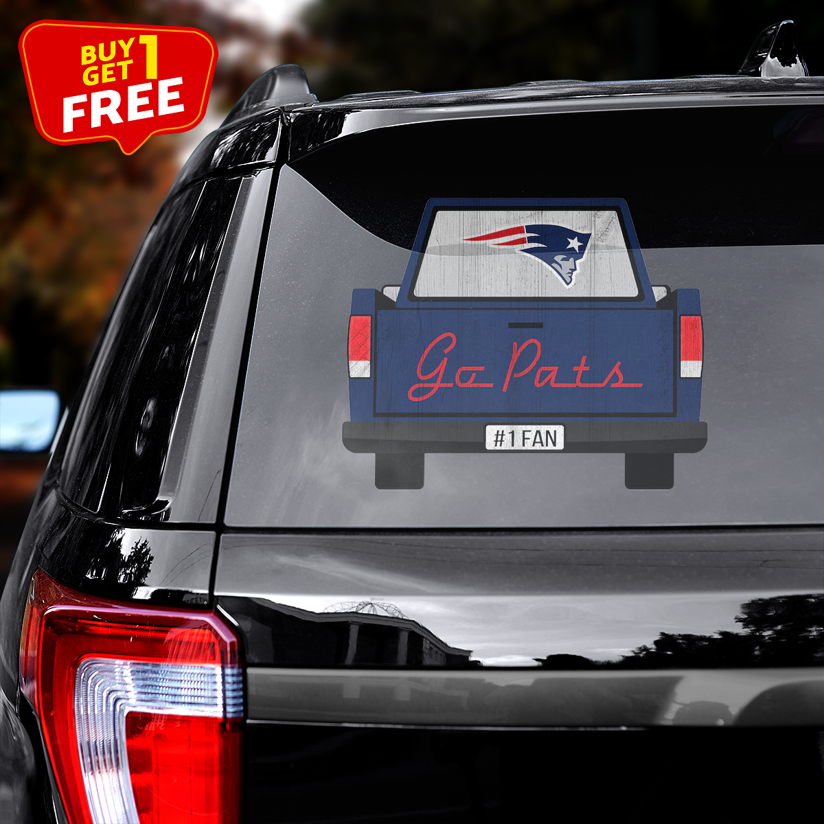 New England Patriots Truck Back Decal PT71980