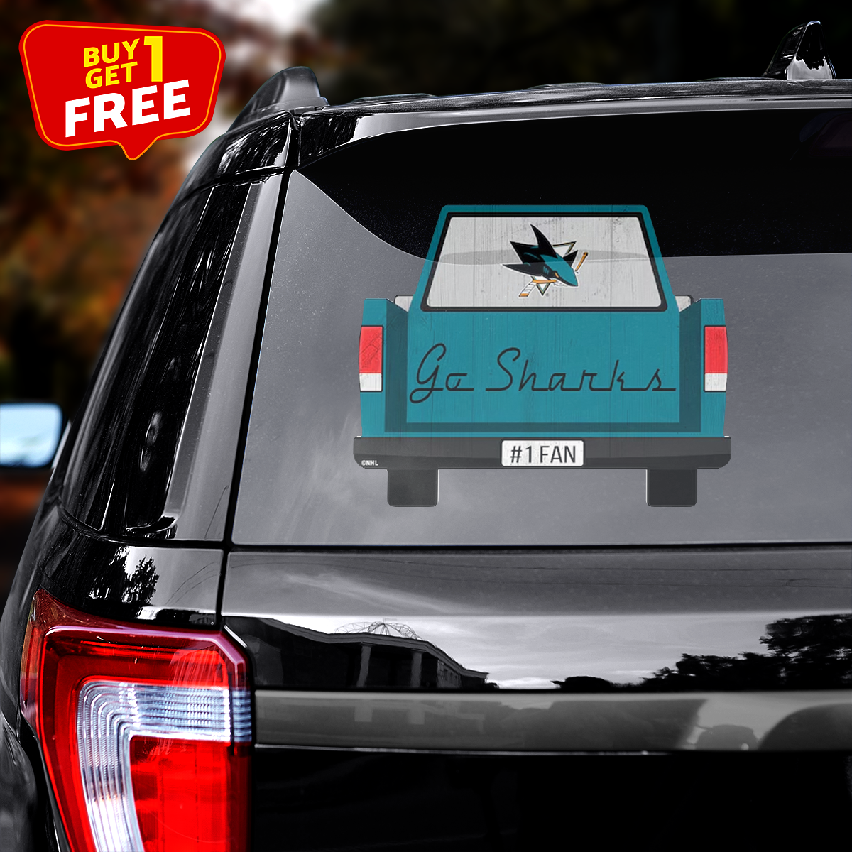 San Jose Sharks Truck Back Decal PT72008