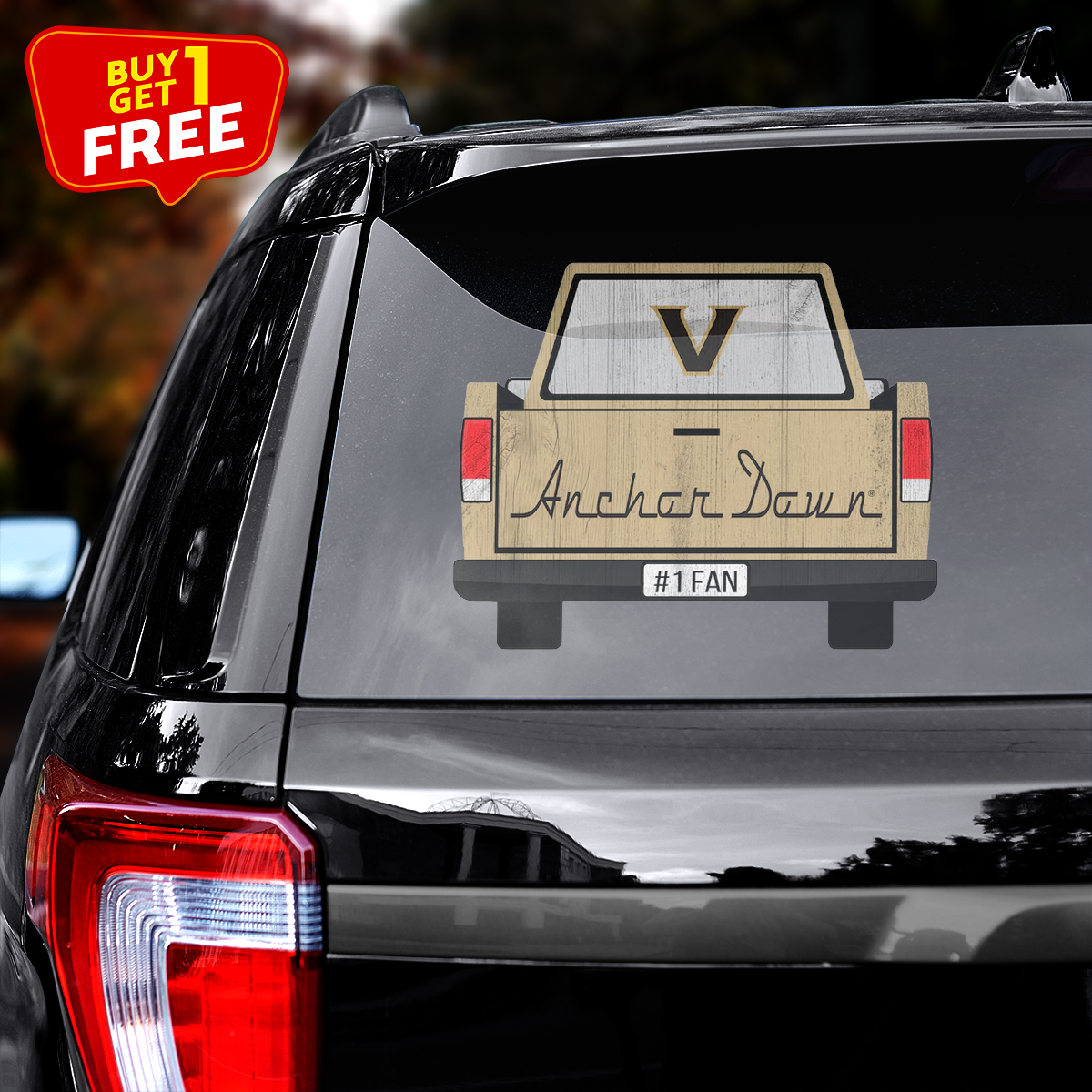 Vanderbilt Commodores Truck Back Decal PT72032