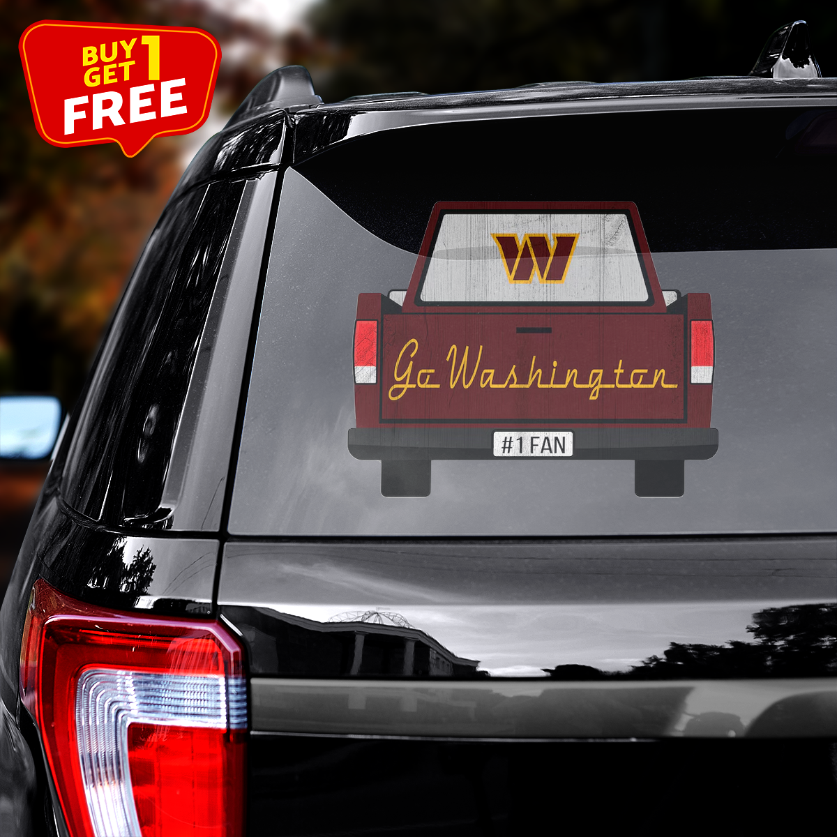 Washington Commanders Truck Back Decal PT72037