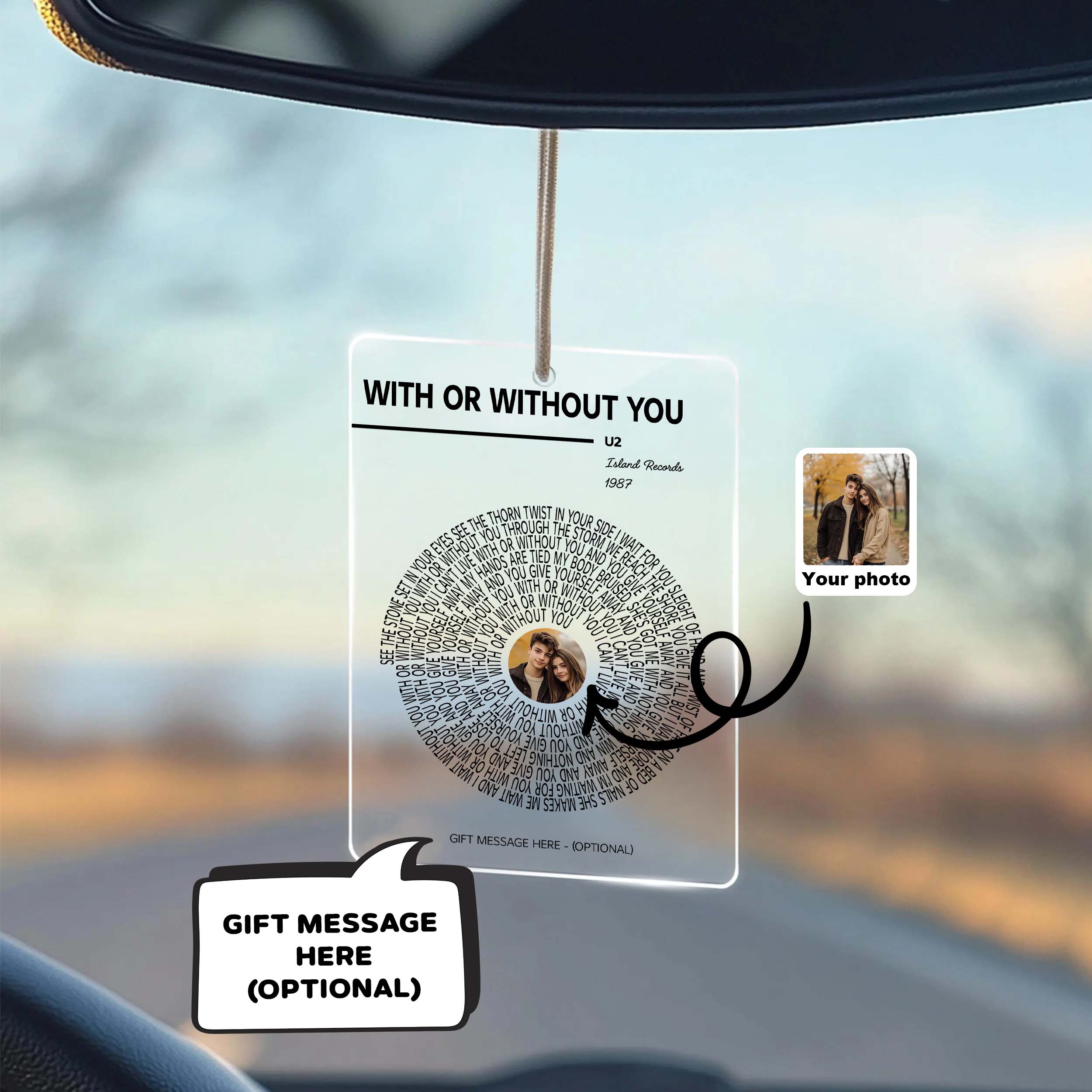 U2 - With Or Without You Acrylic Car Ornament MS10050